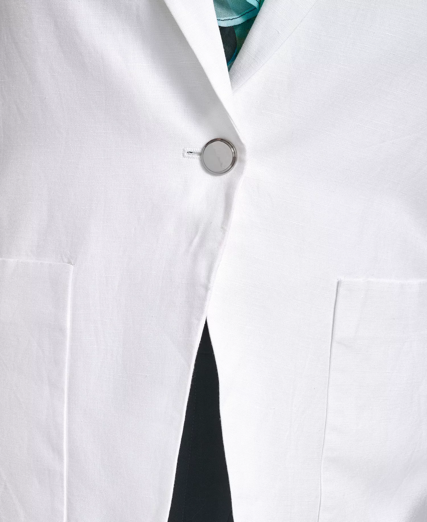 Plus Size Notch Collared Jacket - White - 14W