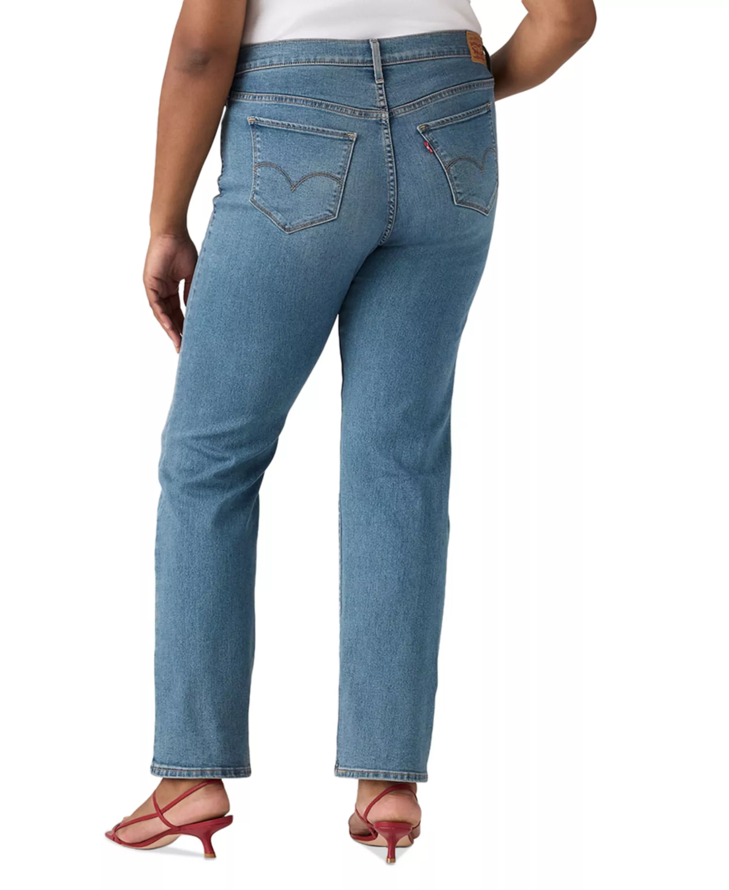 Trendy Plus Size 314 Mid-Rise Shaping Straight-Leg Jeans - Eternal Indigo - 14W