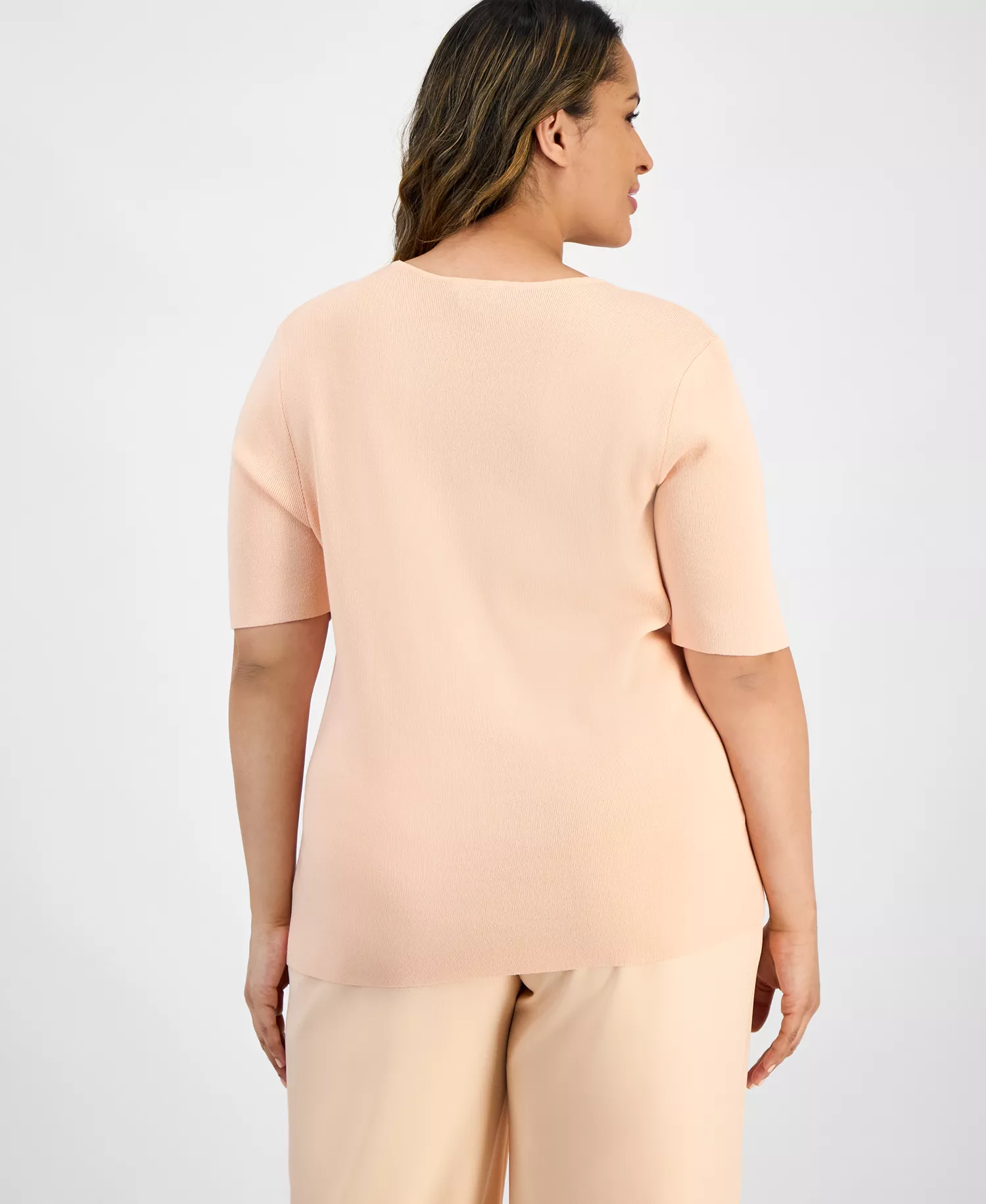 Plus Size Knit T-Shirt  - Parfait - 1X