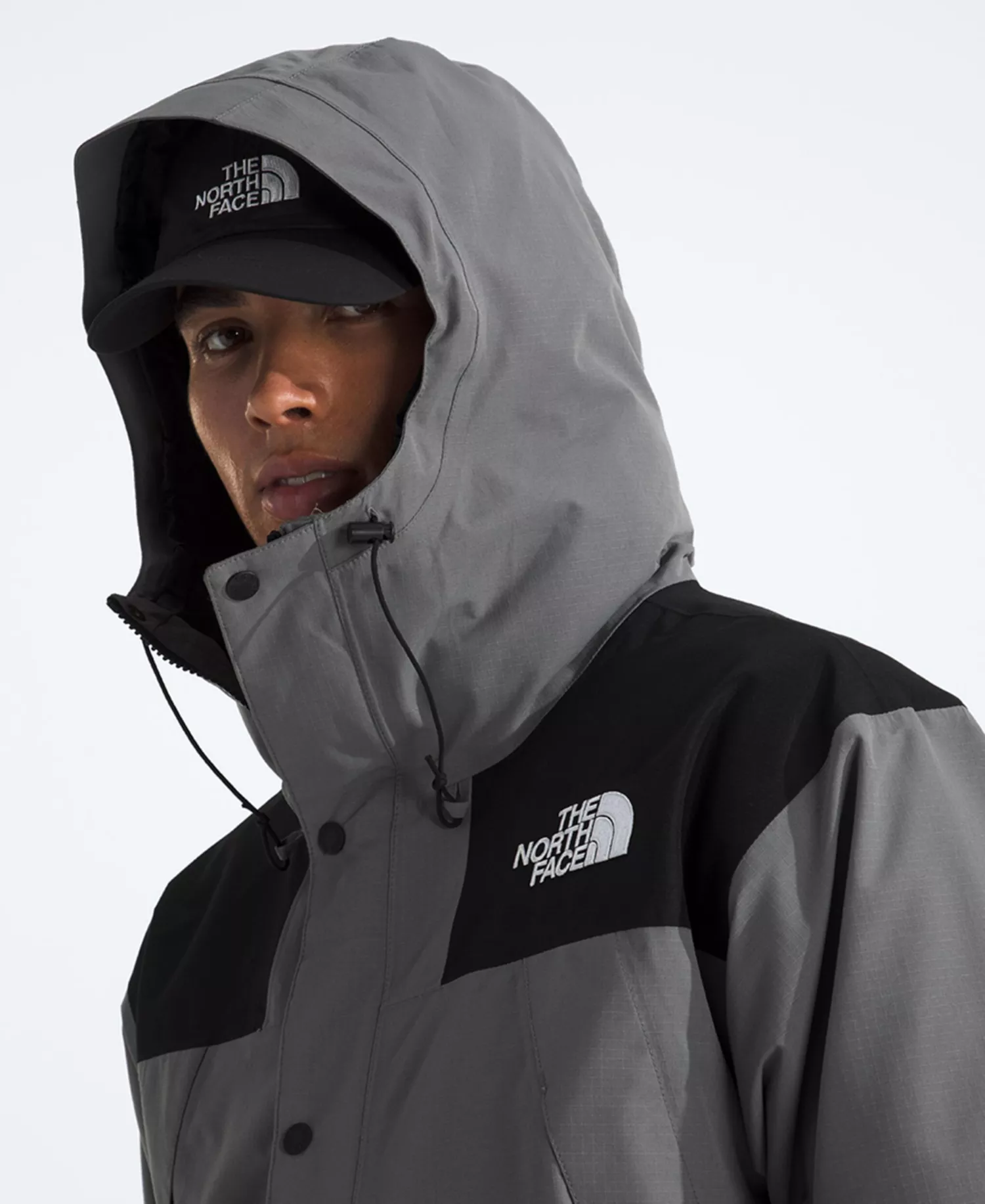 Men's Dryvent Mono Mountain Hooded Jacket - Smoked Pearl/tnf Black - 2XL