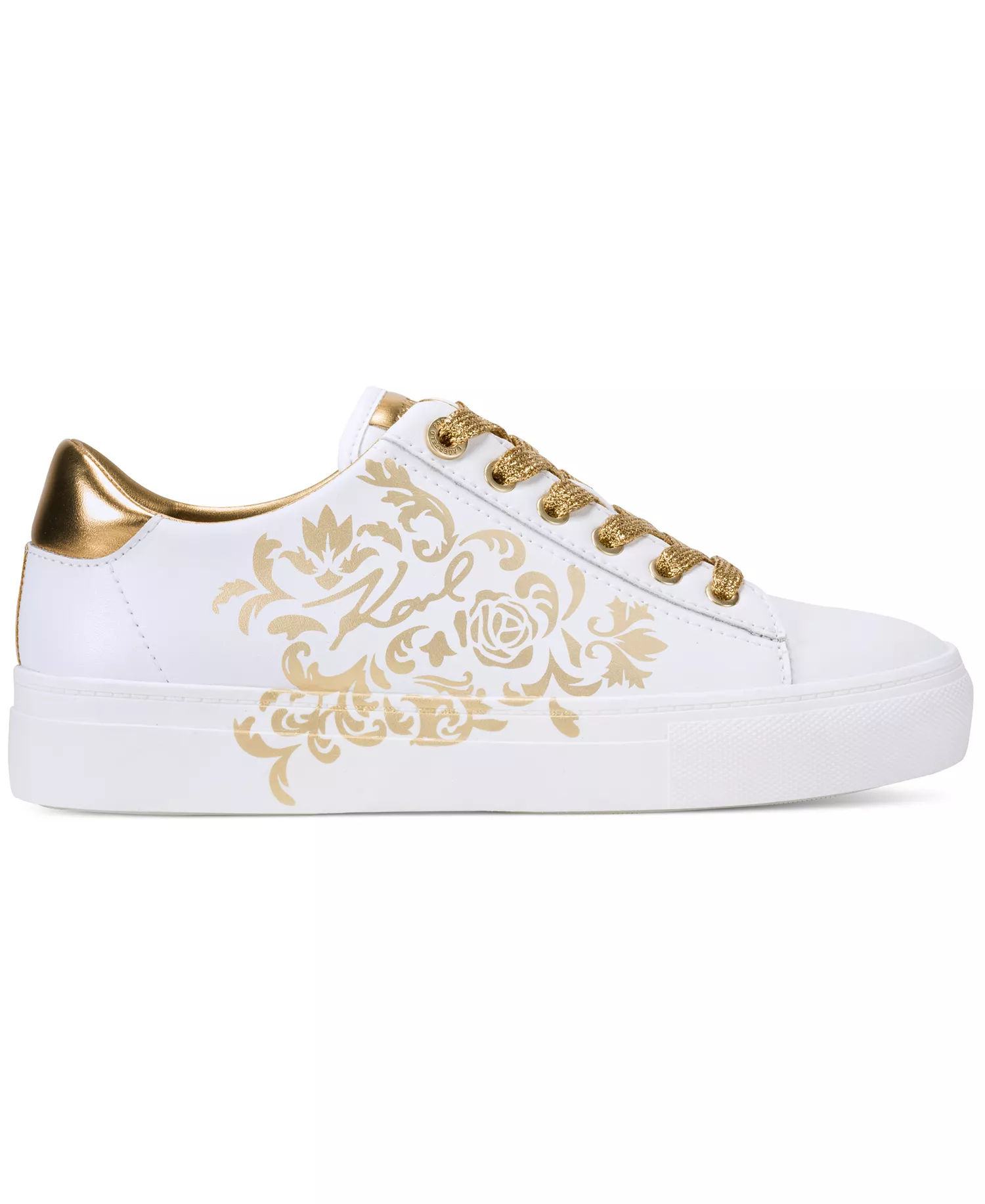 Women's Cate Rococo Lace Up Sneakers - Bright White/Gold - 5.5
