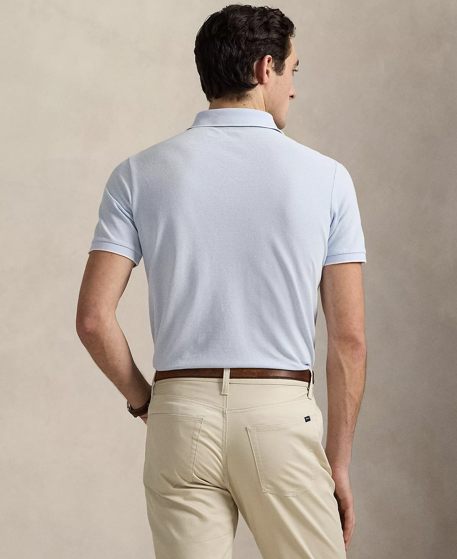 Men's Classic-Fit Stretch Oxford Mesh Polo - Blue Multi - 2XL