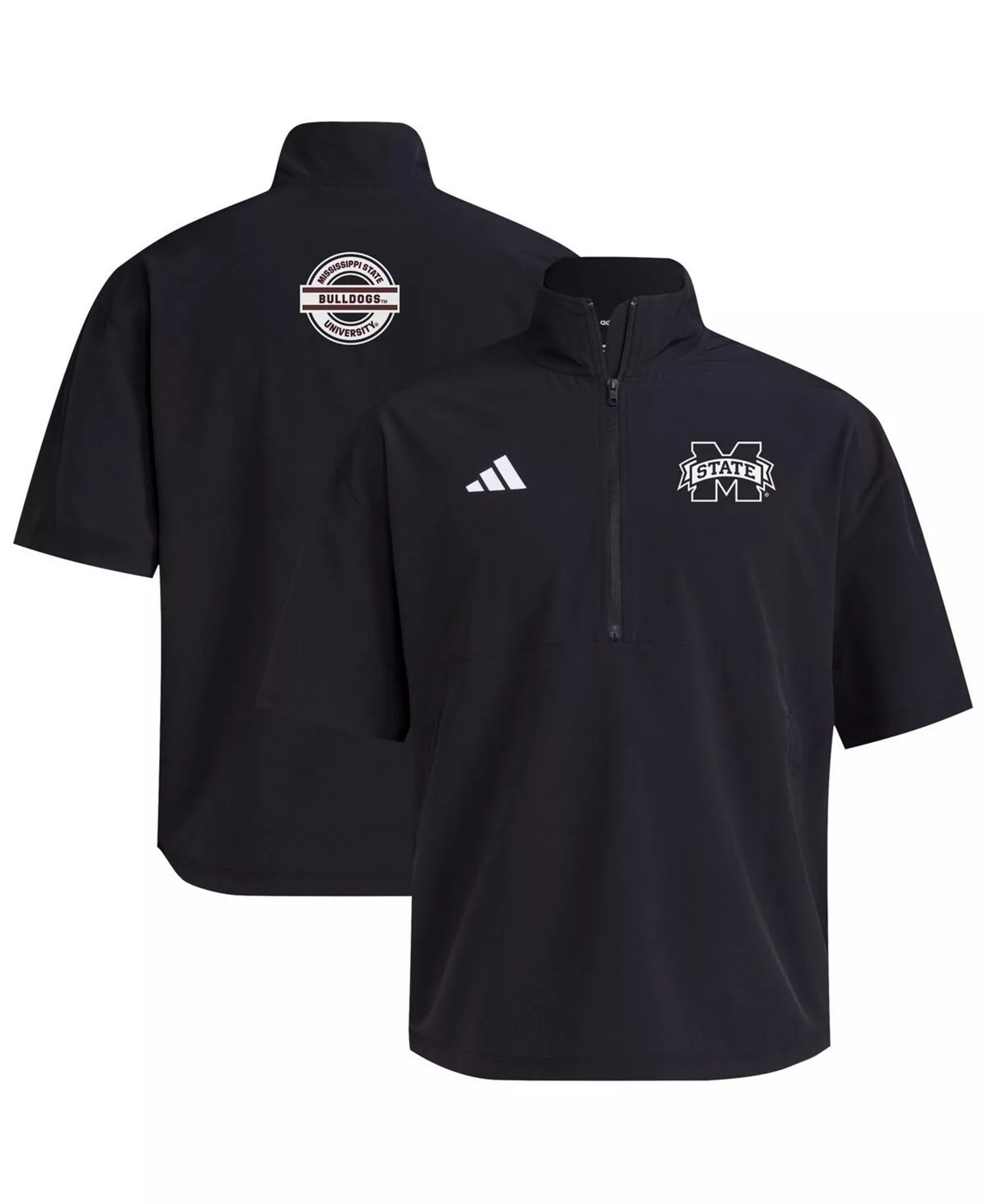 Men's Black Mississippi State Bulldogs 2024 Half-Zip Short Sleeve Training Jacket - Black - L