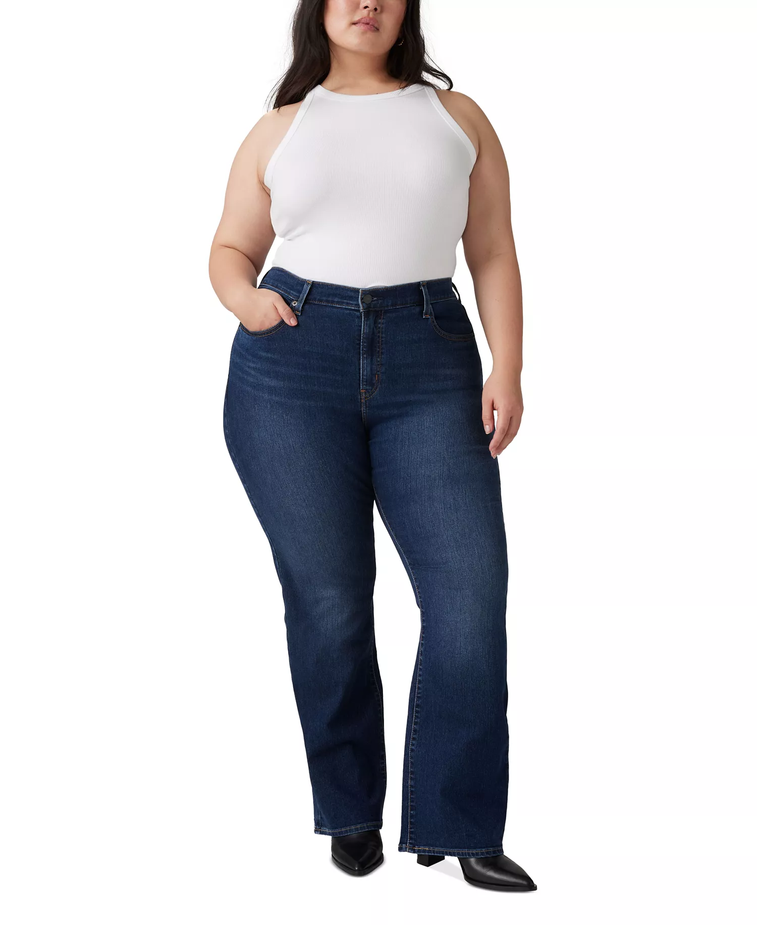 Trendy Plus Size 725 High-Rise Bootcut Jeans - Eternal Indigo Dark Tint - 14W