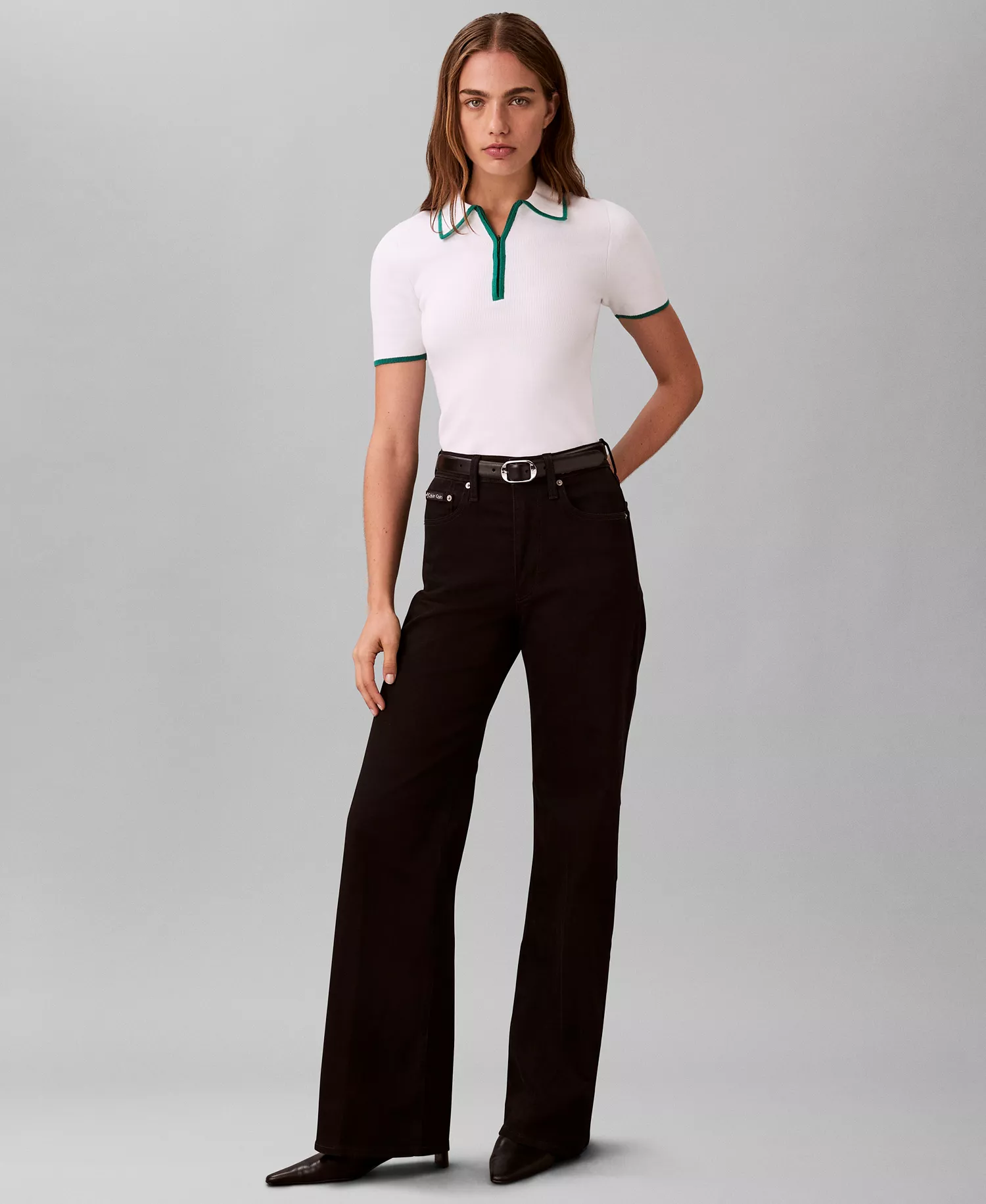 Women's Ultra High Rise Wide Leg Jeans - True Black - 27R