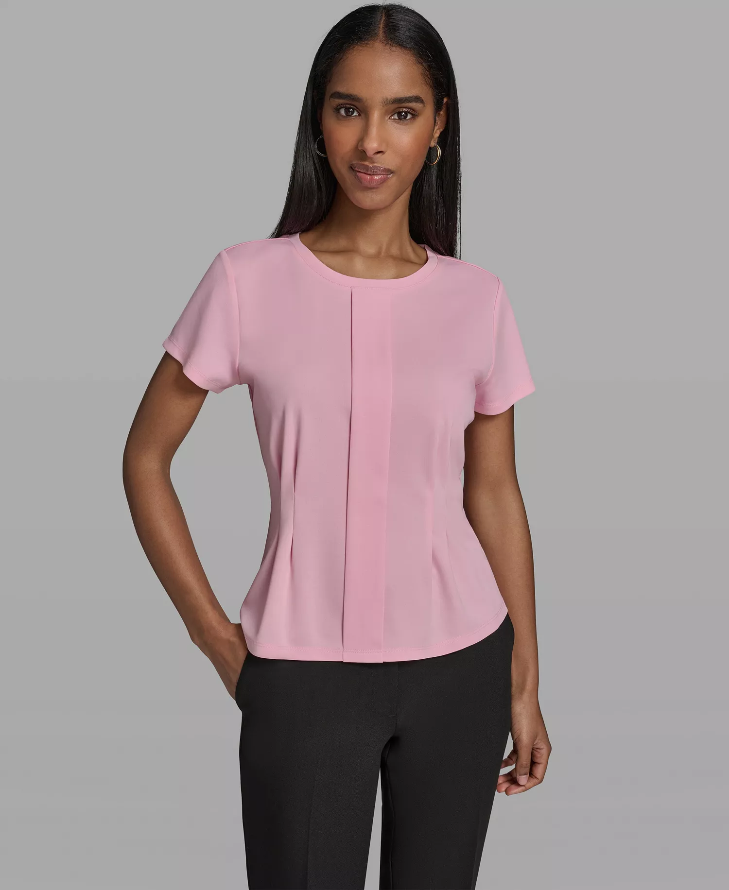 Women's Crewneck Cut and Sew Top - Prism Pink - L