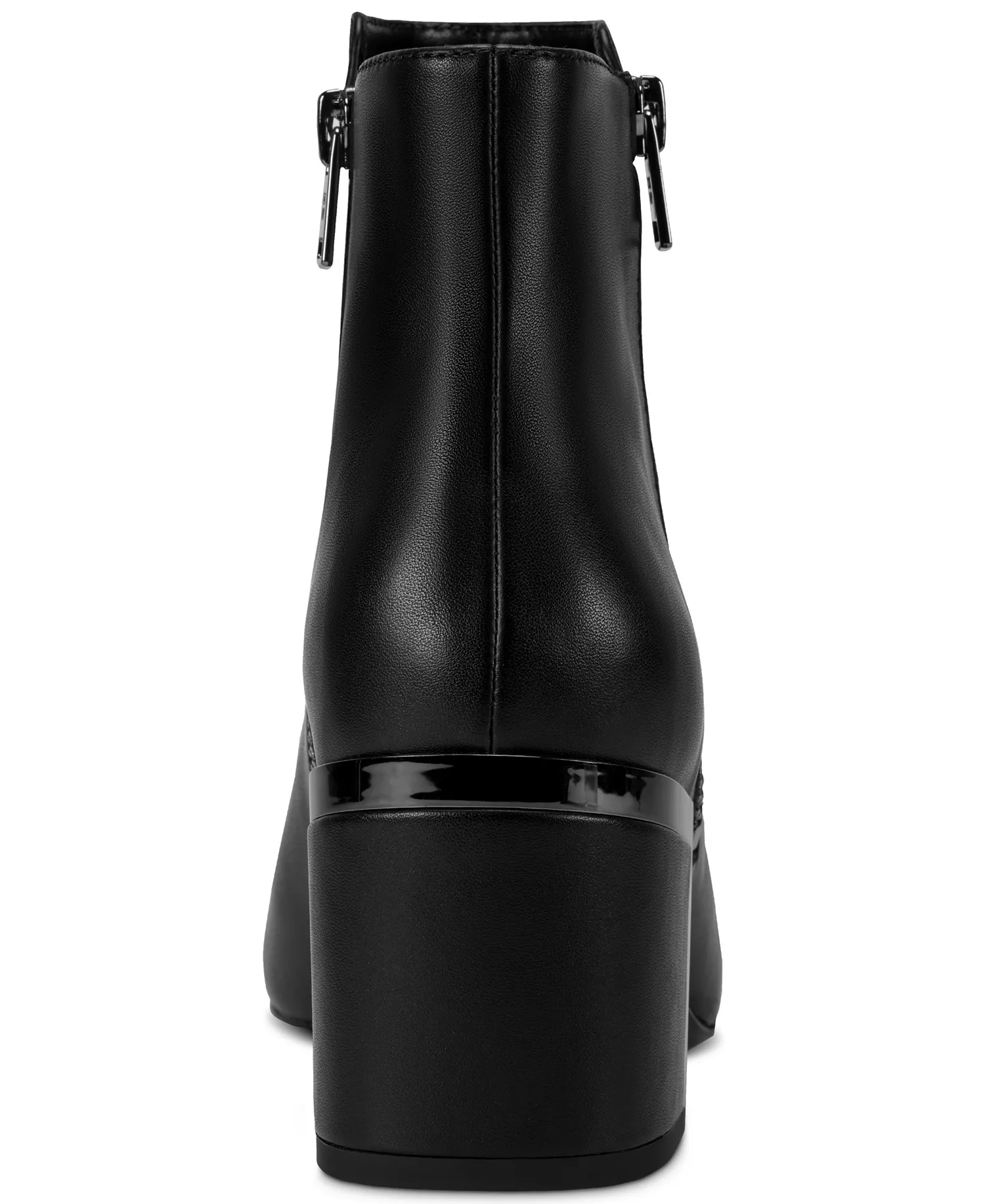 Women's Kylah Block Heel Booties - Black Smooth Leather - 5.5M