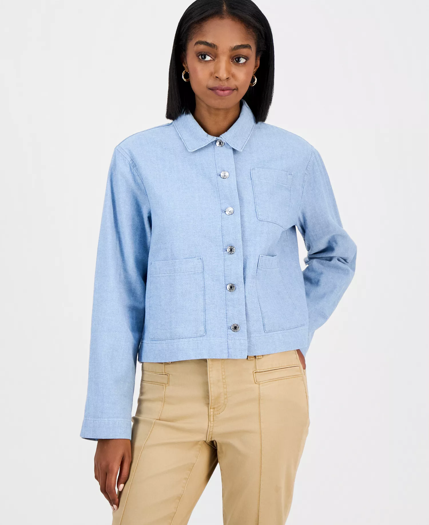Nautica Women's Cotton Denim Barn Jacket - Indigo - L