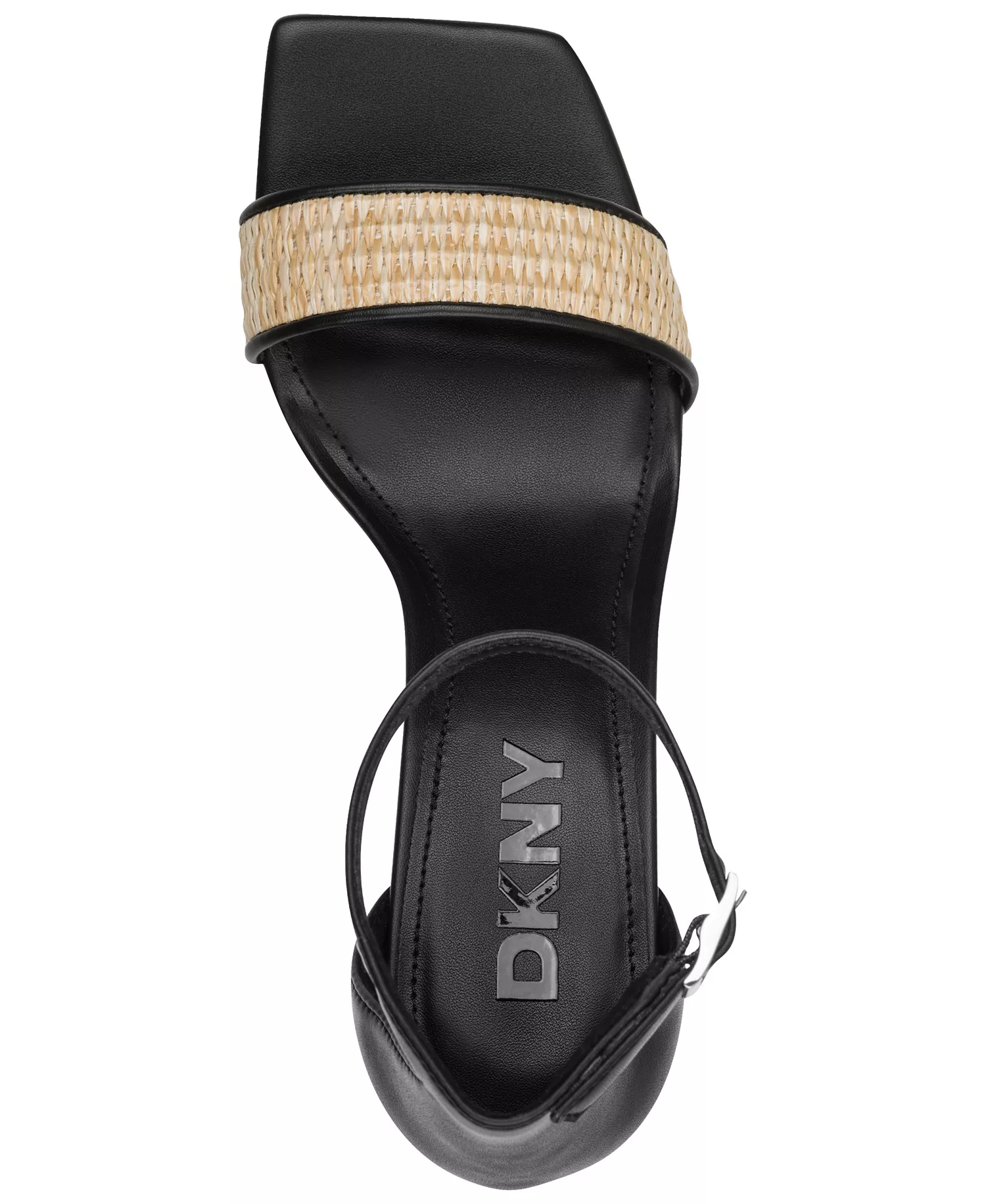Women's Krazz Raffia Ankle Strap Sandals - Black - 10M