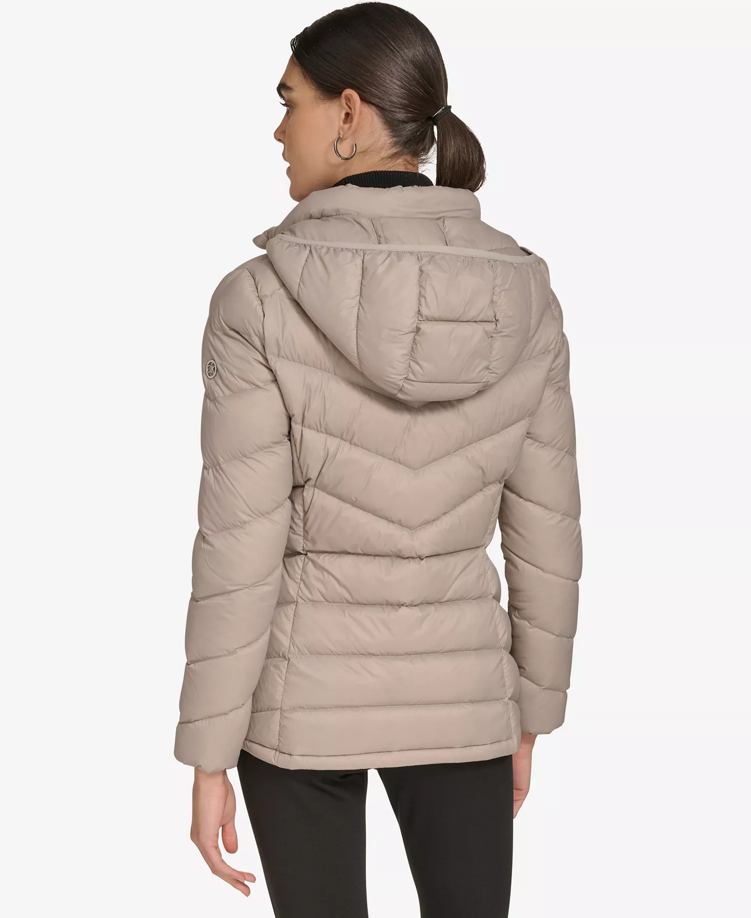 Women's Short Faux Fur Collar Puffer Jacket - Atmosphere - L