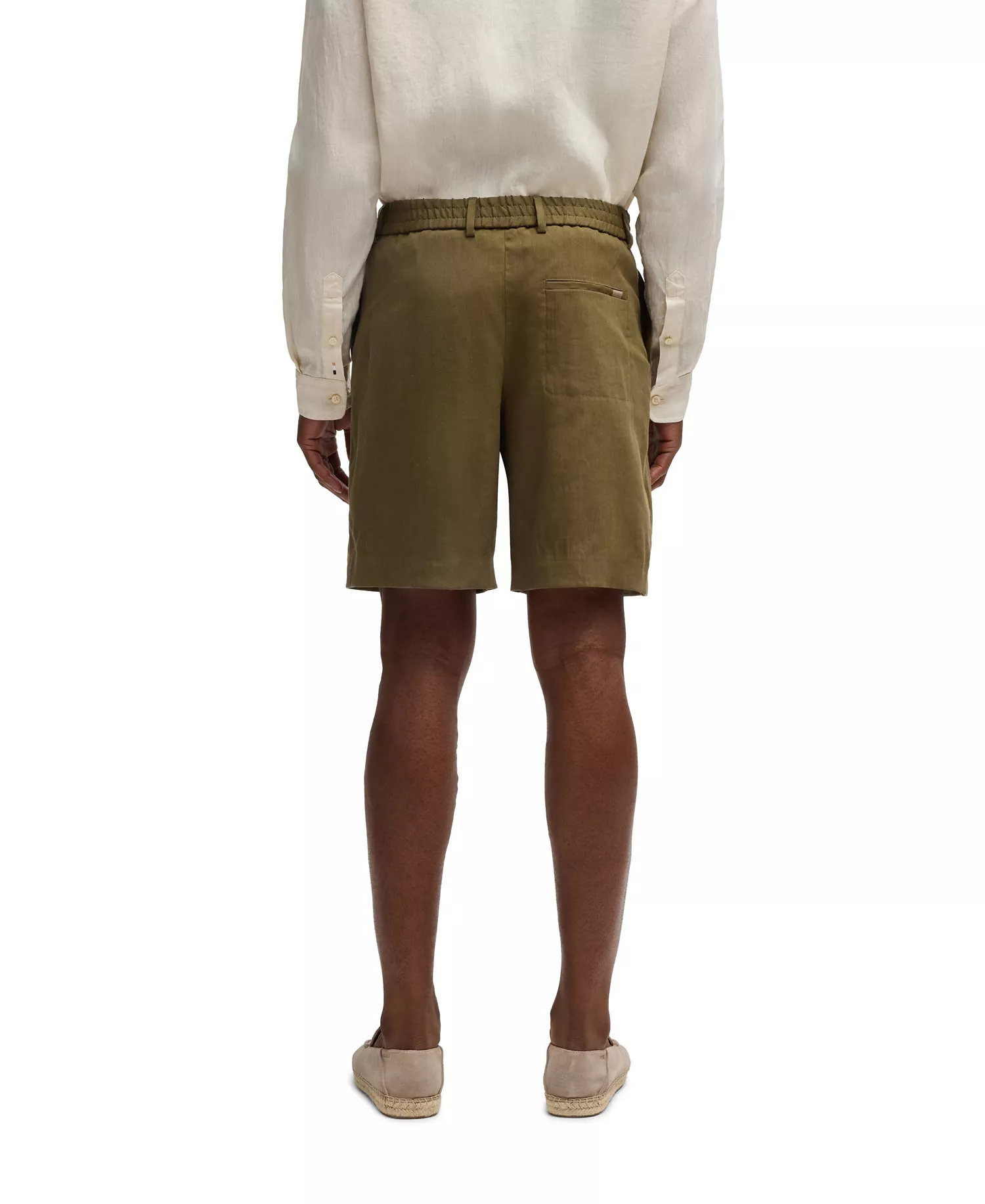 Men's Linen Blend Tapered 8" Shorts - Dark Green - 30R