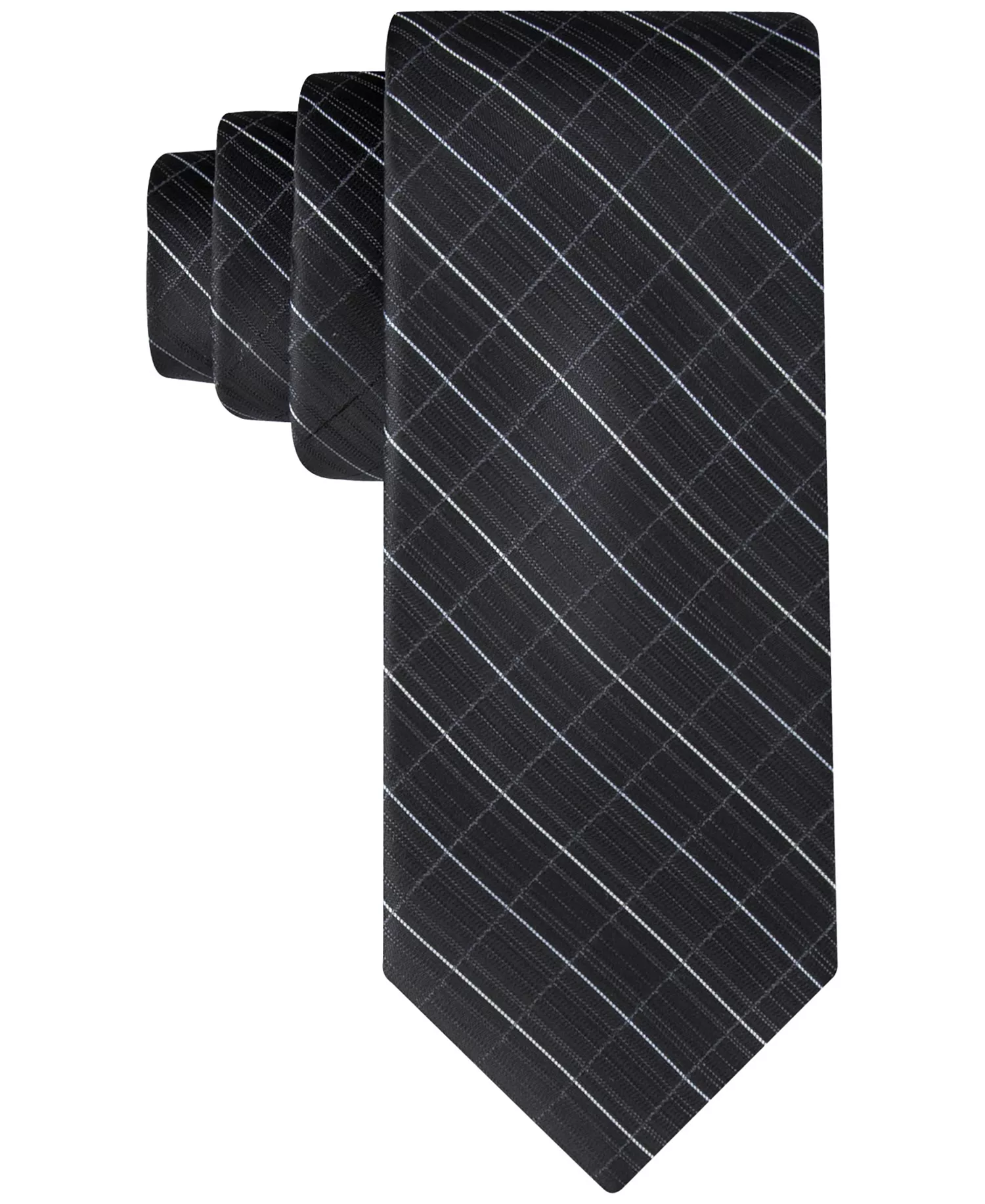 Men's Etched Windowpane Tie - Black - ONE SIZE