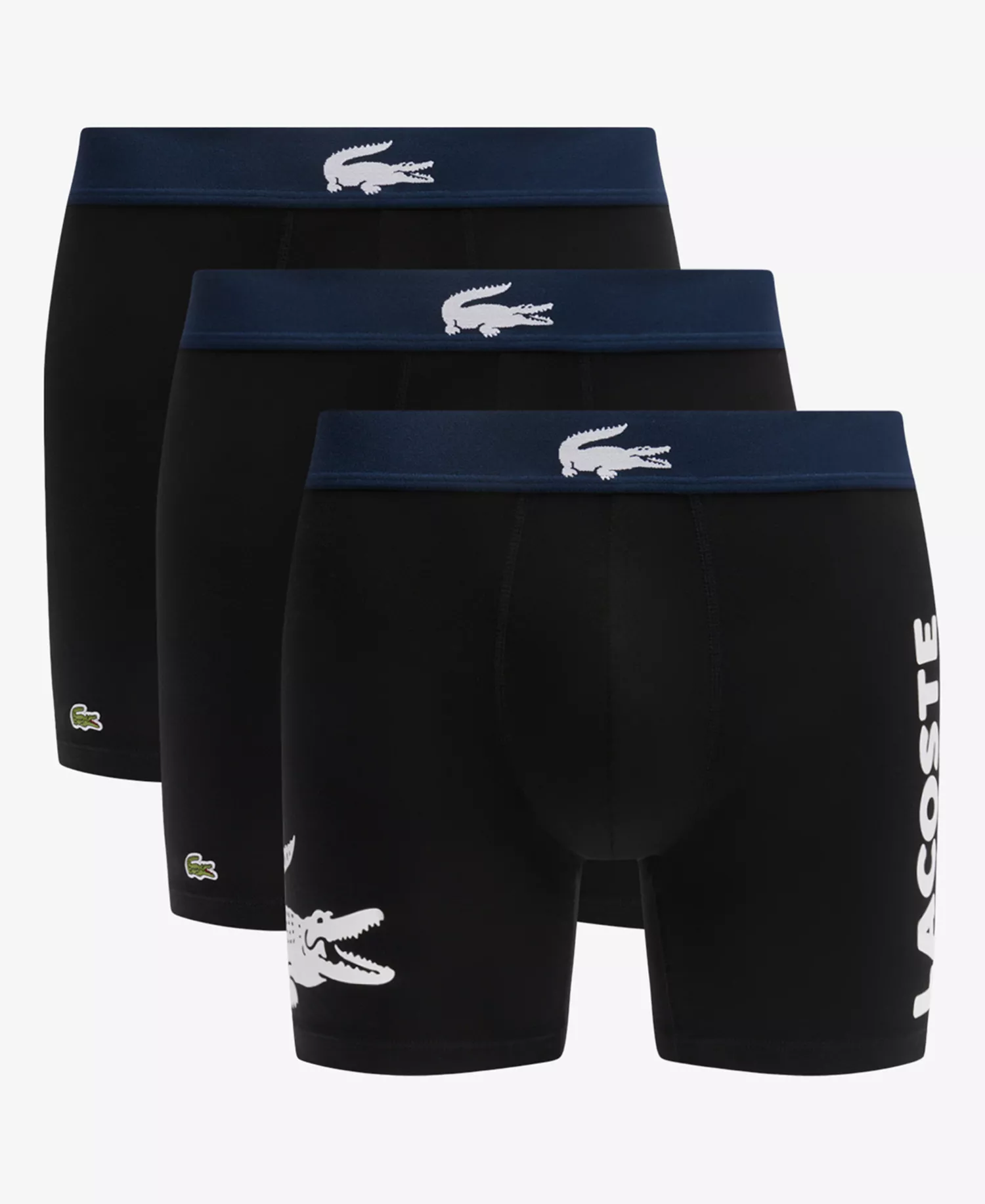 Men's Regular-Fit Big Croc Logo Boxer Briefs, 3-Pack - Black - L