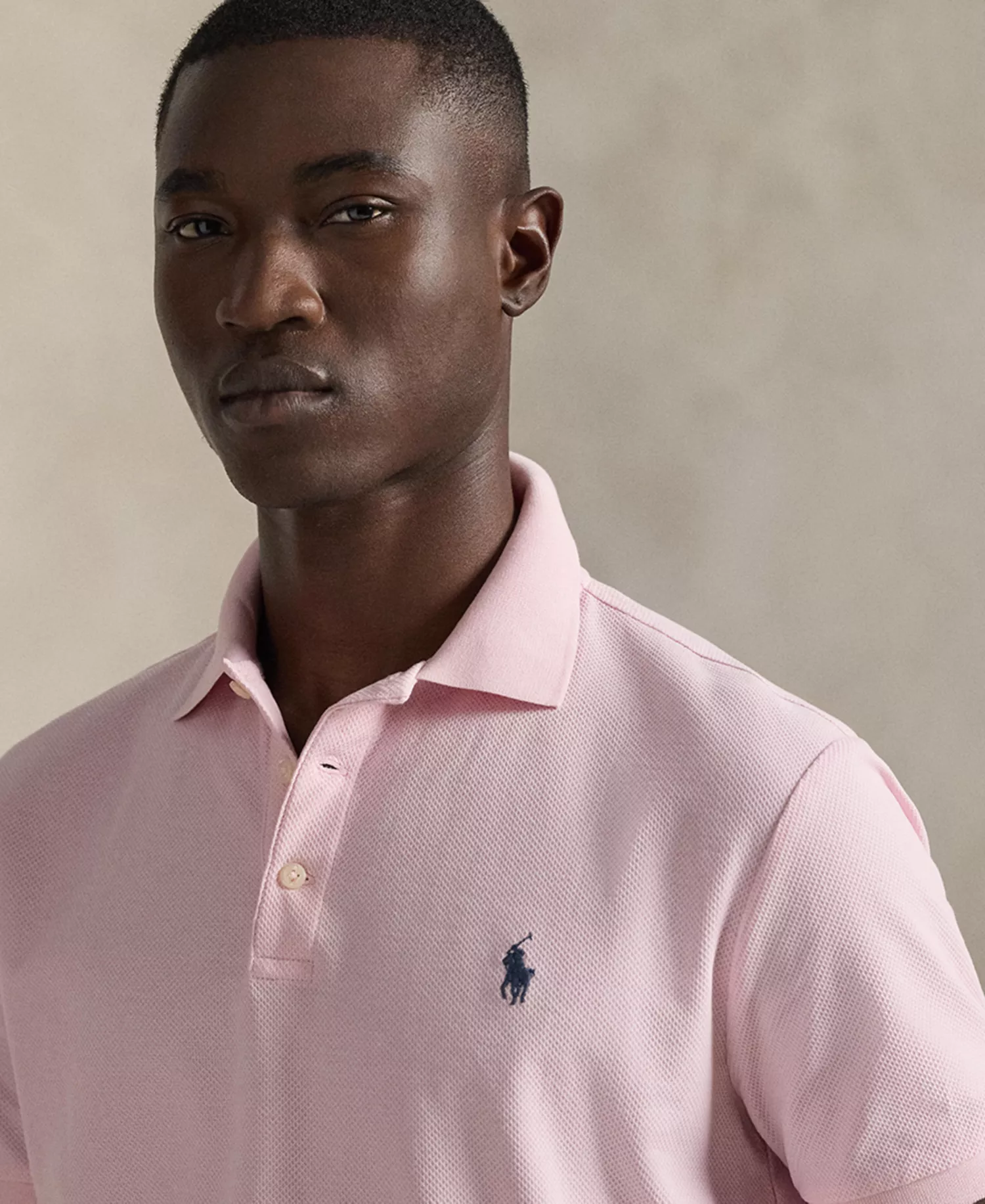 Men's Slim-Fit Honeycomb Mesh Polo Shirt - Bath Pink - 2XL