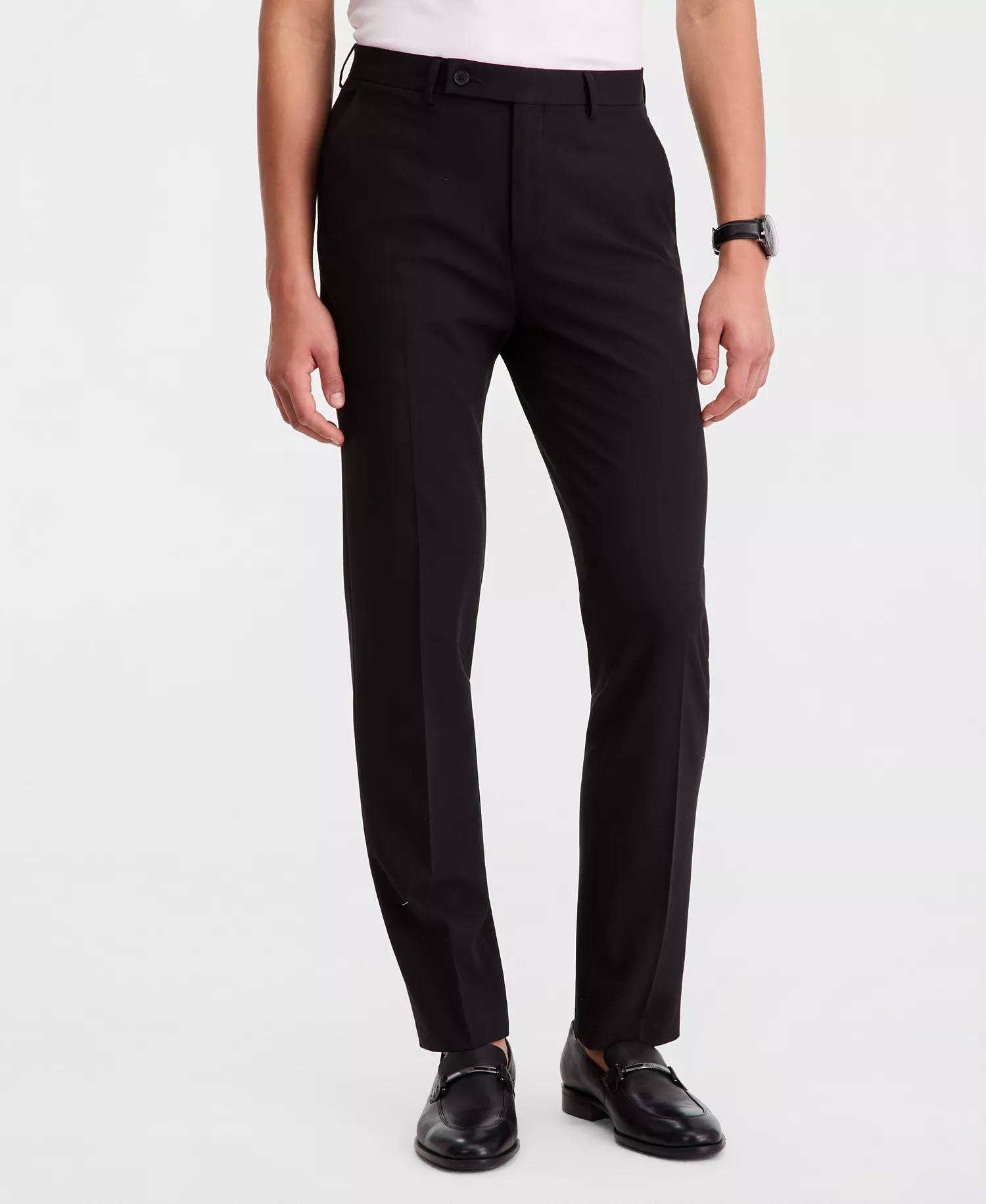 Men's Slim-Fit Solid Dress Pants - Black - 30 - 29