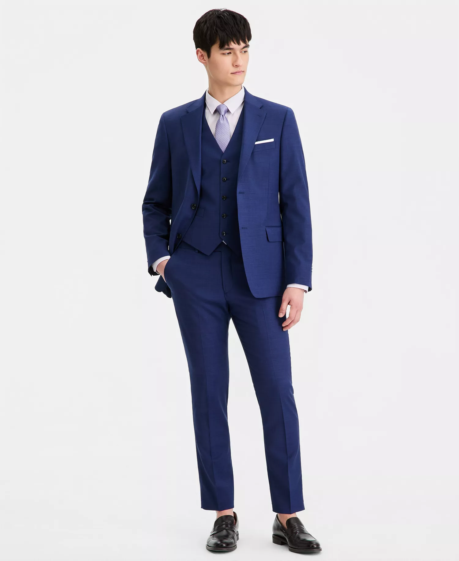 Men's Modern-Fit Wool-Blend Suit Separates Jacket CLOSE OUT! - Brigth Navy - 36R