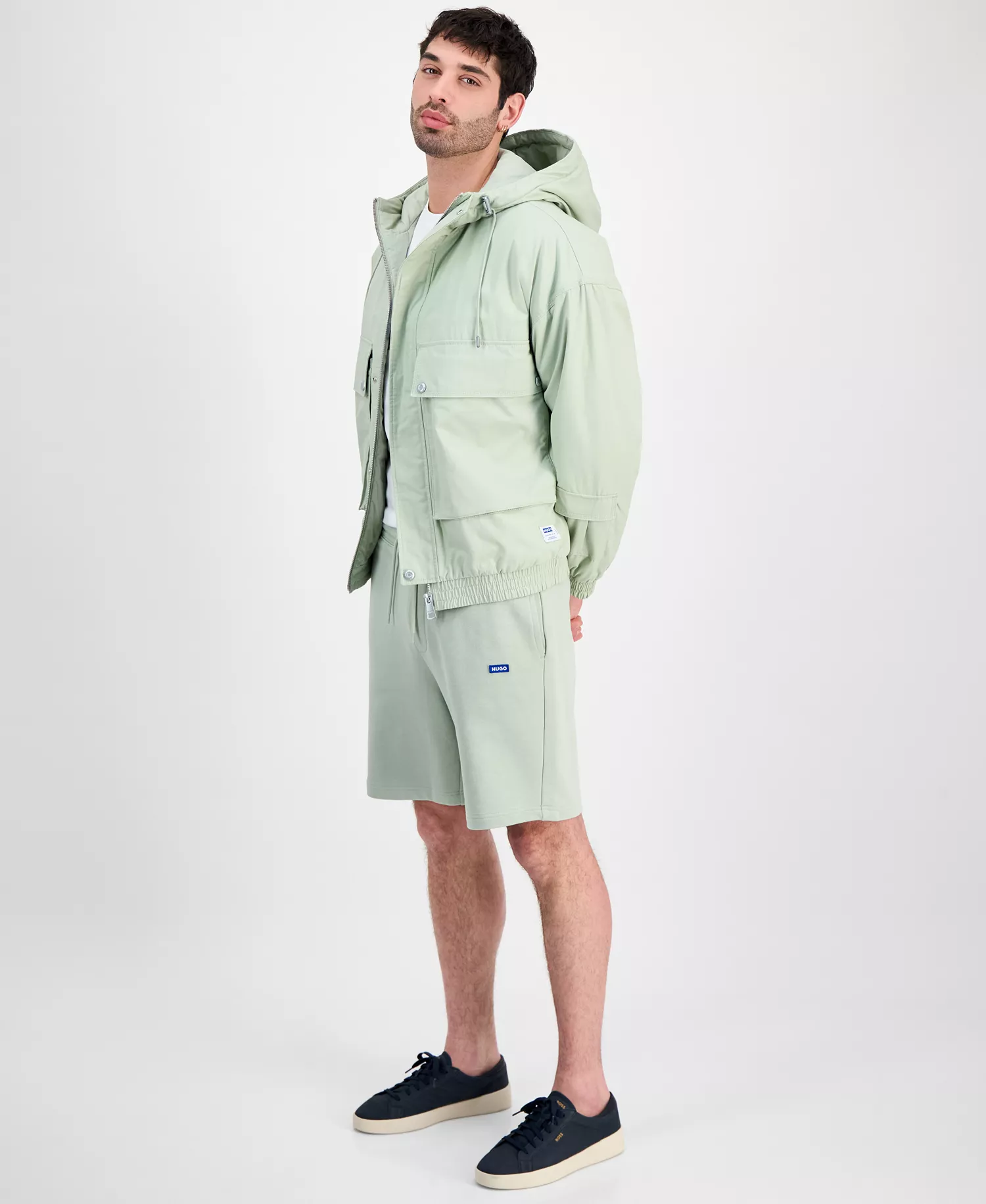 HUGO by Men's Beckson Hooded Jacket - SEAFOAM - 2XL