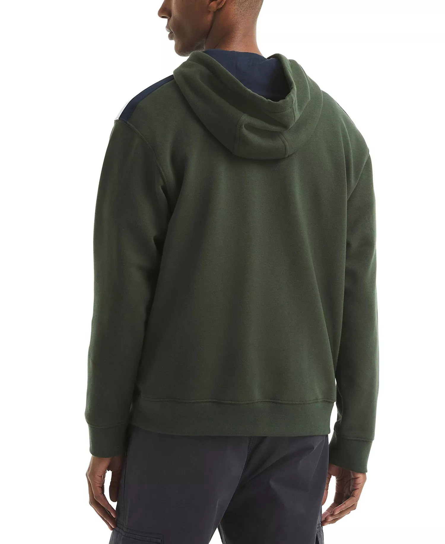 Men's Tape Shoulder Long-Sleeve Hoodie - Deep Forest - 2XL