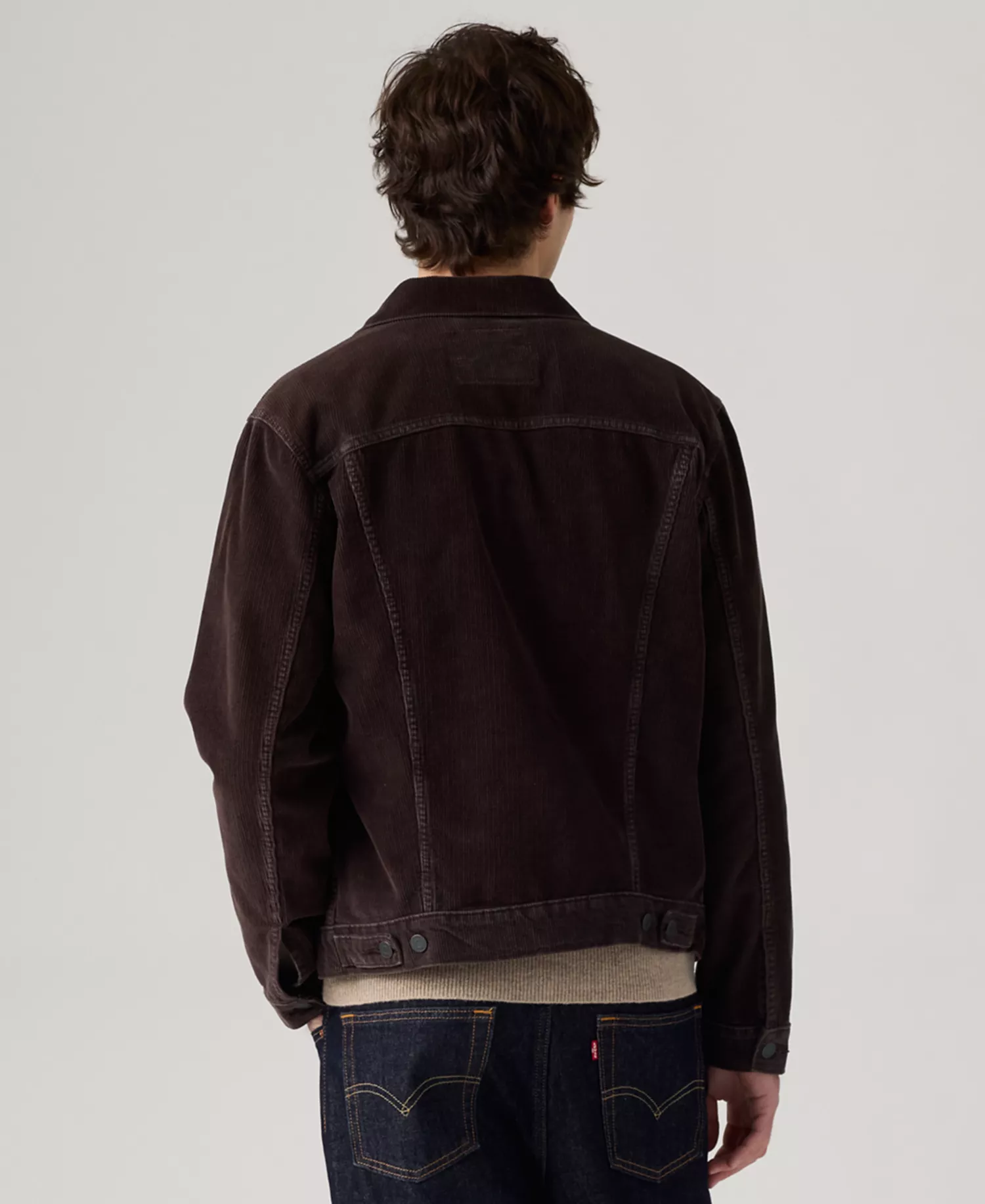 Men's Regular-Fit Stretch Denim Trucker Jacket - Black Coffee - 2XL