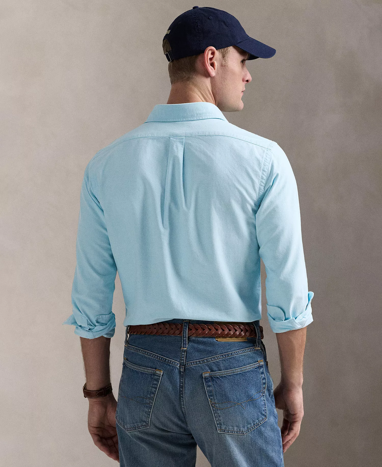 Men's Button-Down Oxford Shirt - Blue - 2XL