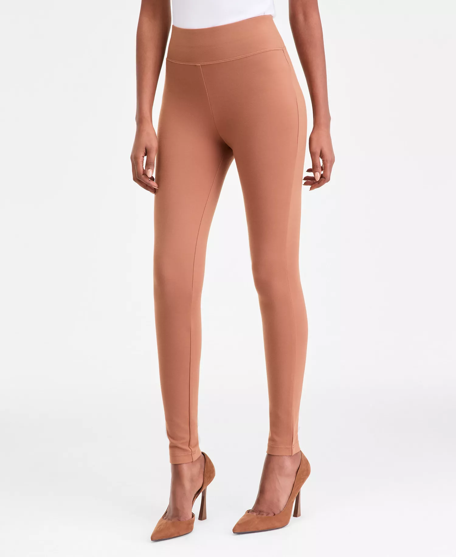 Women's High-Rise Ponté-Knit Leggings, Macy's Exclusive - Brown Saira - L