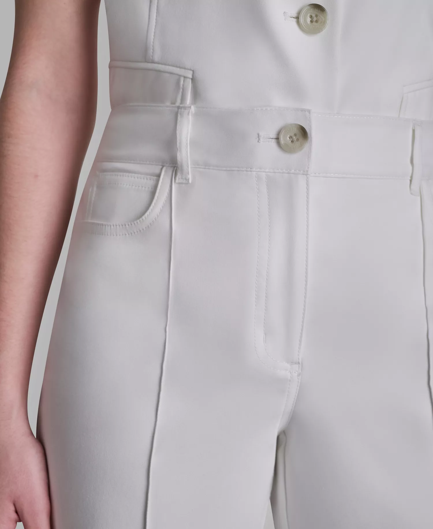 Women's Straight Leg Pintuck Pants - Ivory - 10