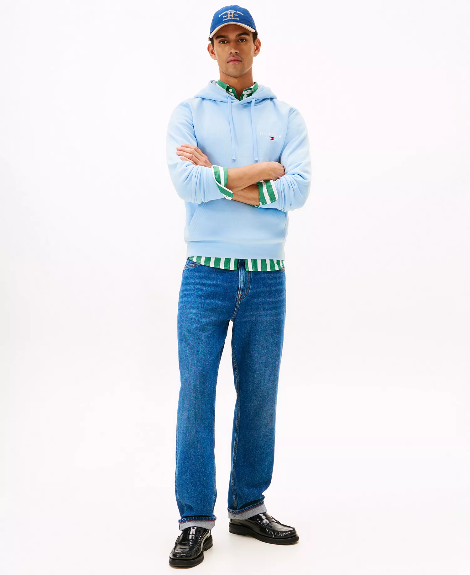 Men's Regular-Fit Brand Love Small Hilfiger Hoodie - Well Water - L