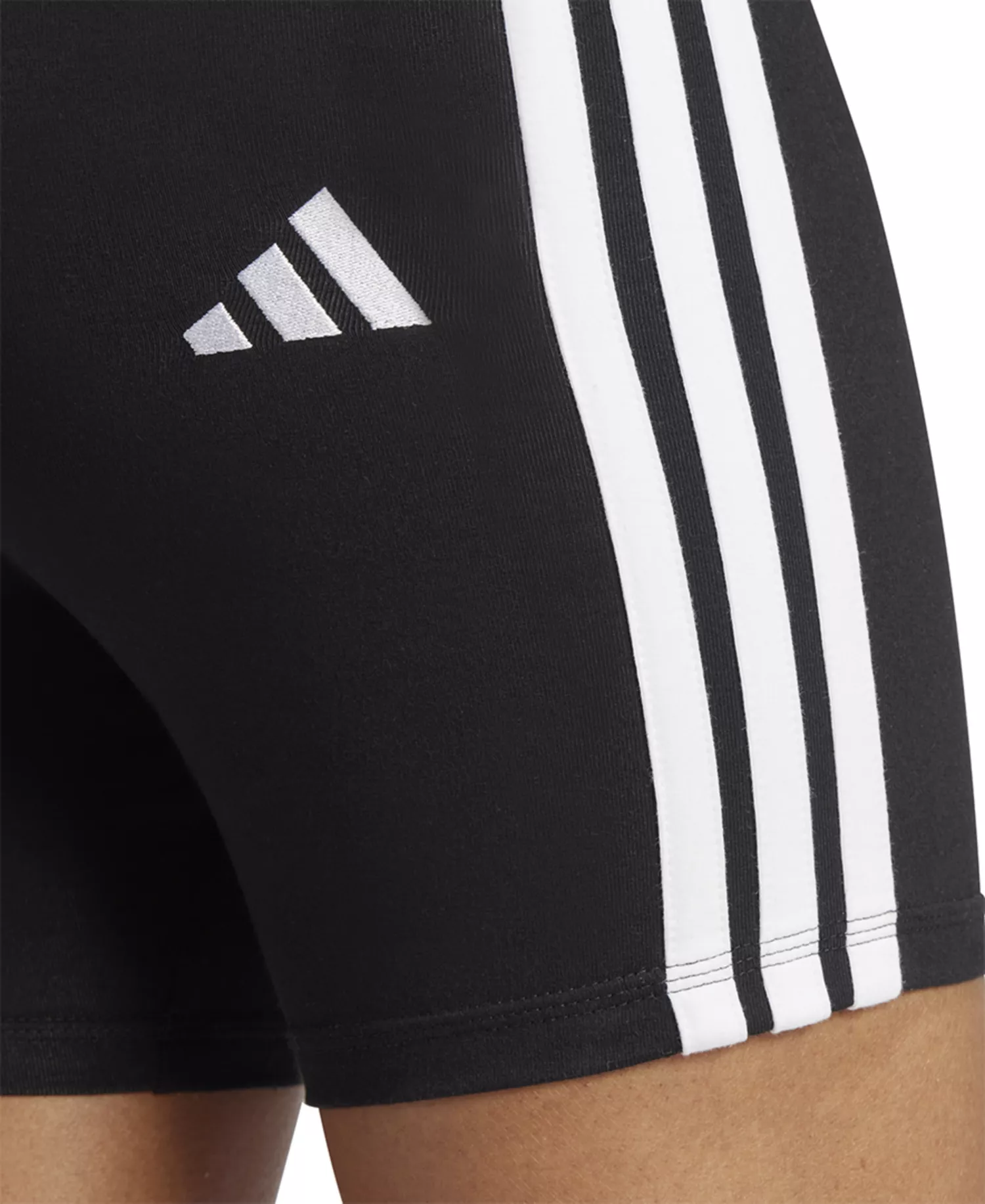 Women's Essentials 3-Stripe High-Rise Bike Shorts - Black/white - L
