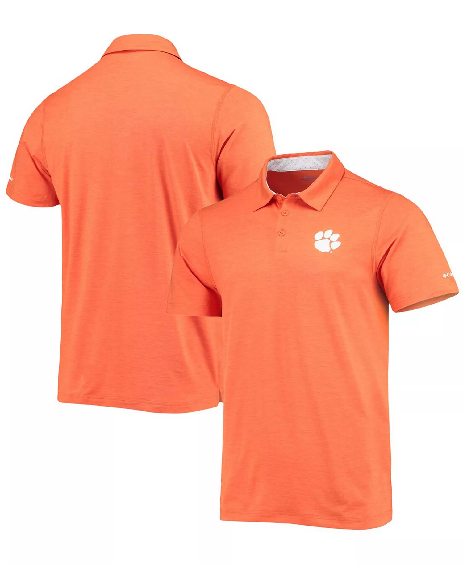 Men's Orange Clemson Tigers Tech Trail Space Dye Omni-Shade Polo - Orange - XL
