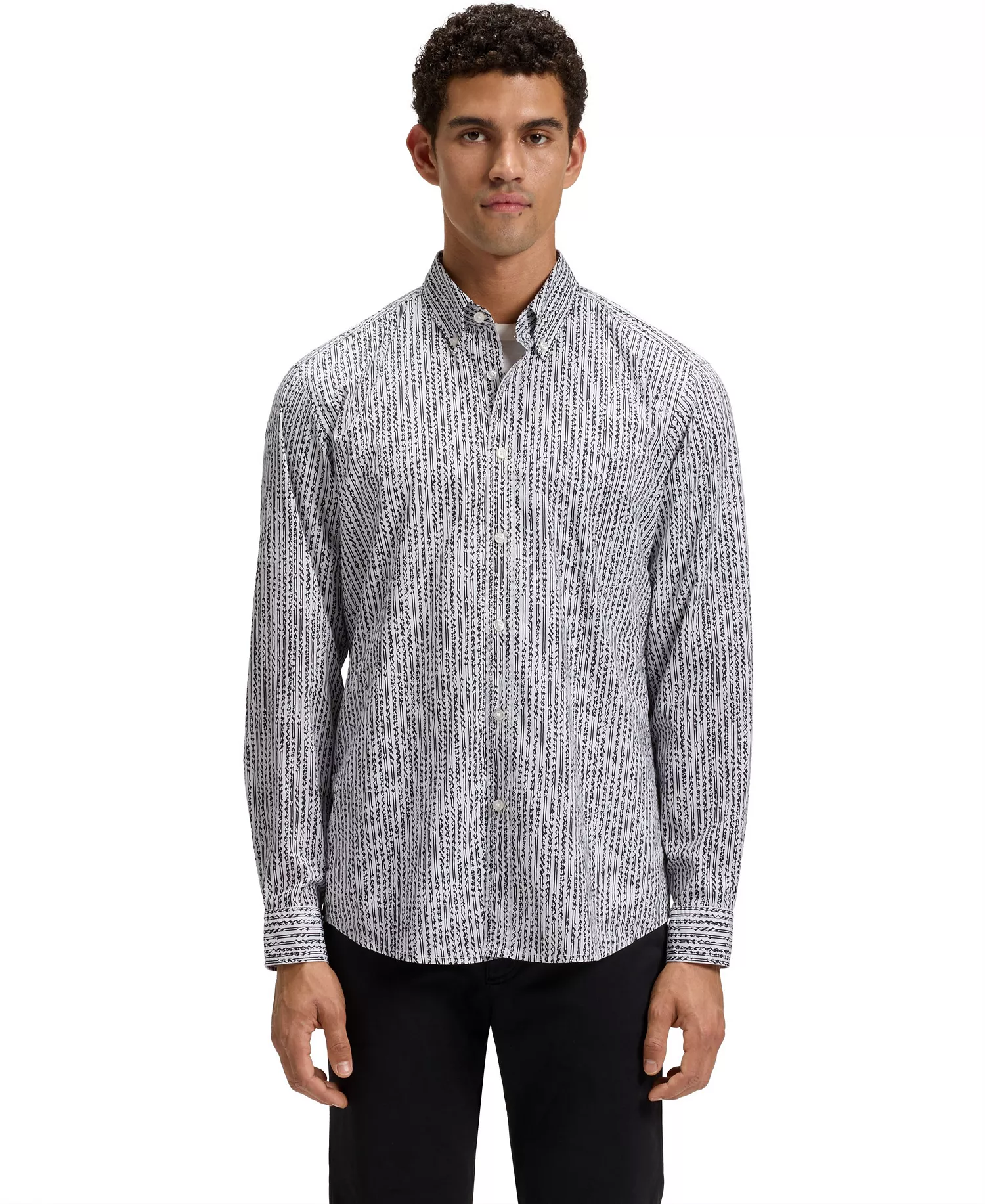 Men's Cotton Poplin Regular-Fit Shirt - White - L