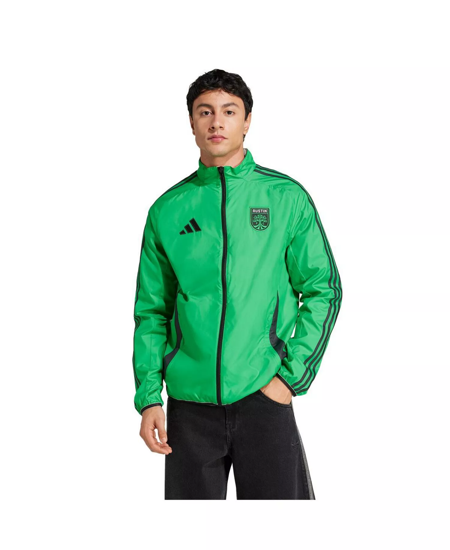 Men's Green/White Austin FC 2025 Anthem Reversible Full-Zip Jacket - Green, White - 2XL