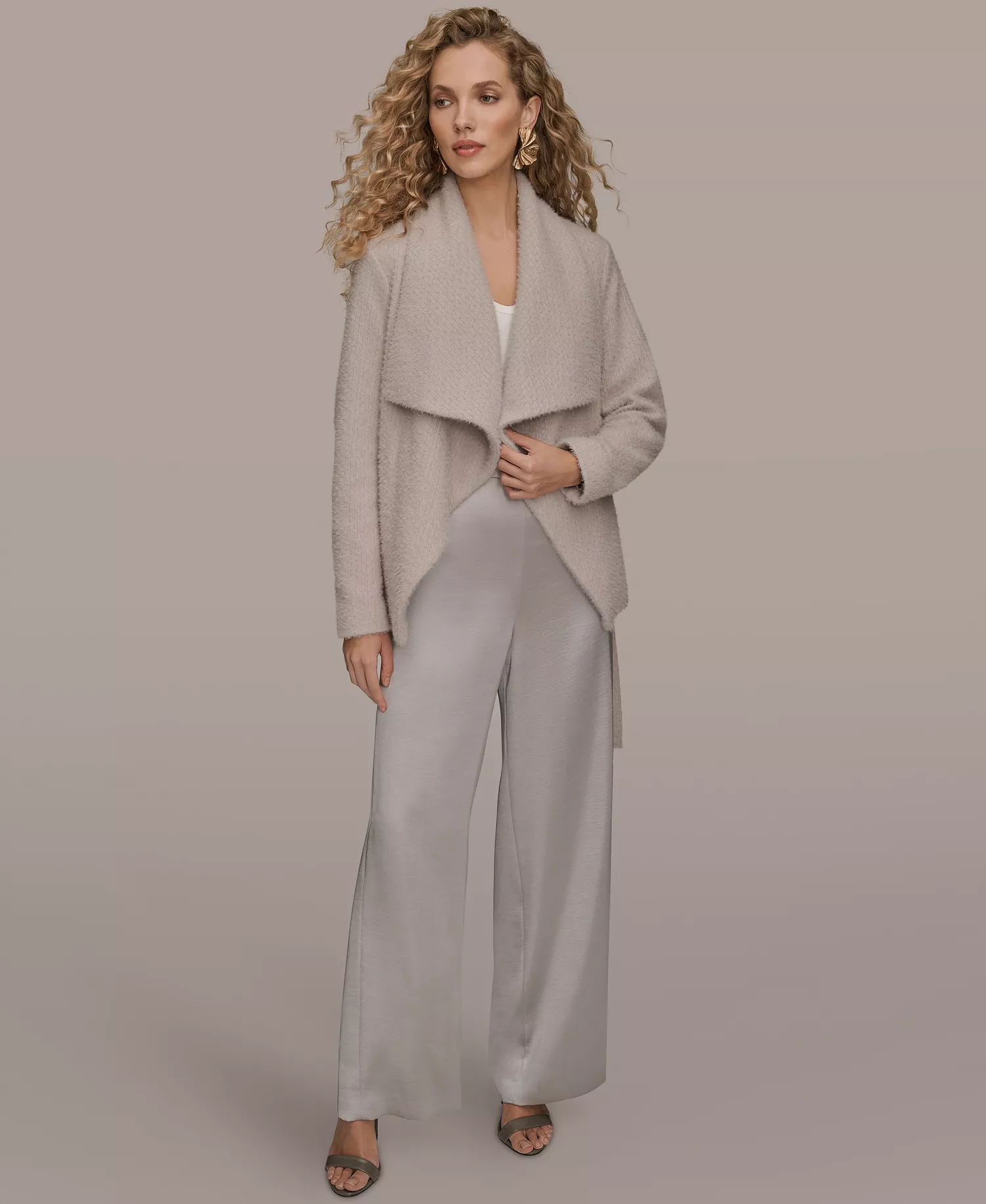 Women's Snap Closure Wrap Coat - Vapor - L