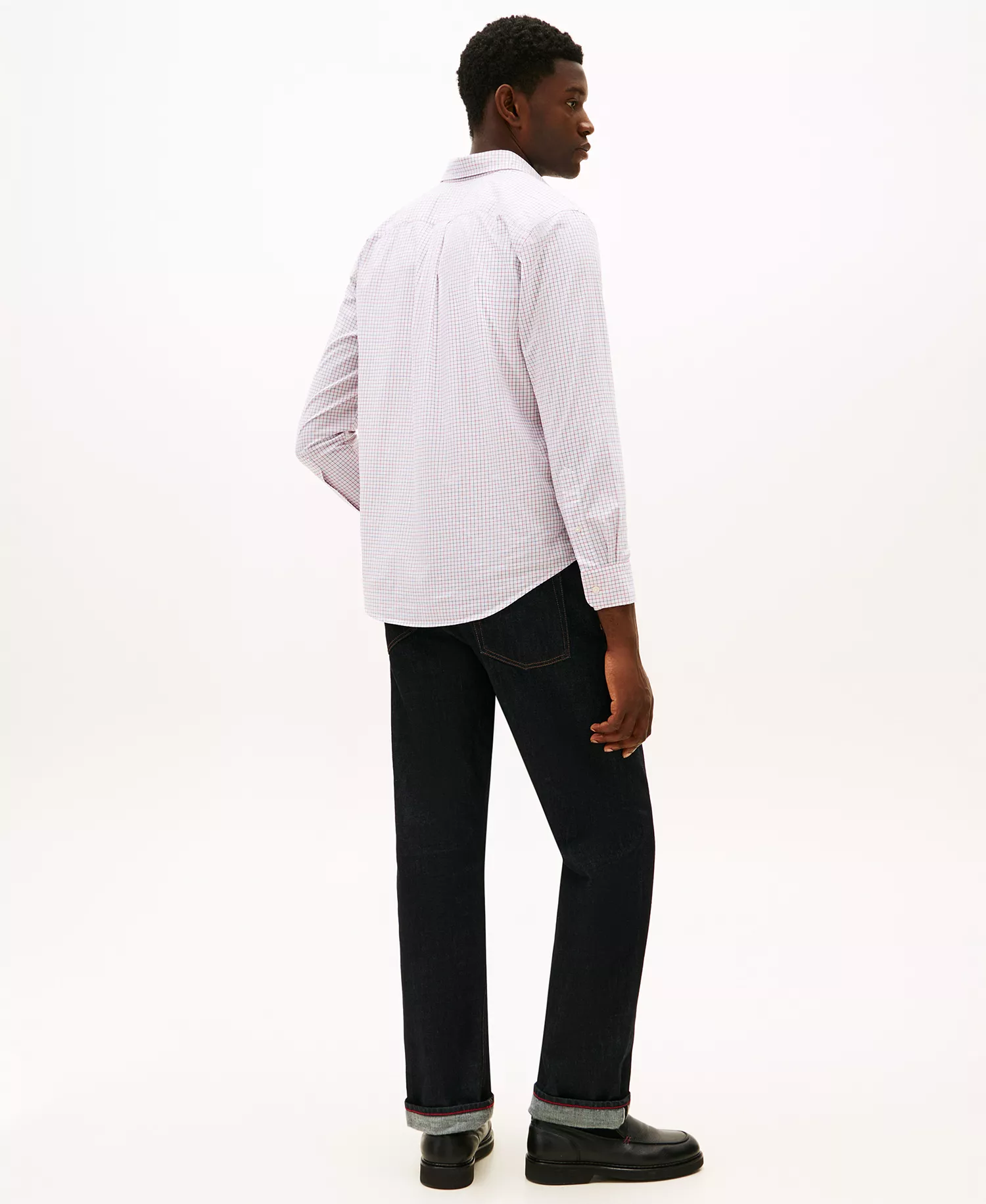 Men's Core Tattersall Poplin Shirt - Medium Red / Check - L