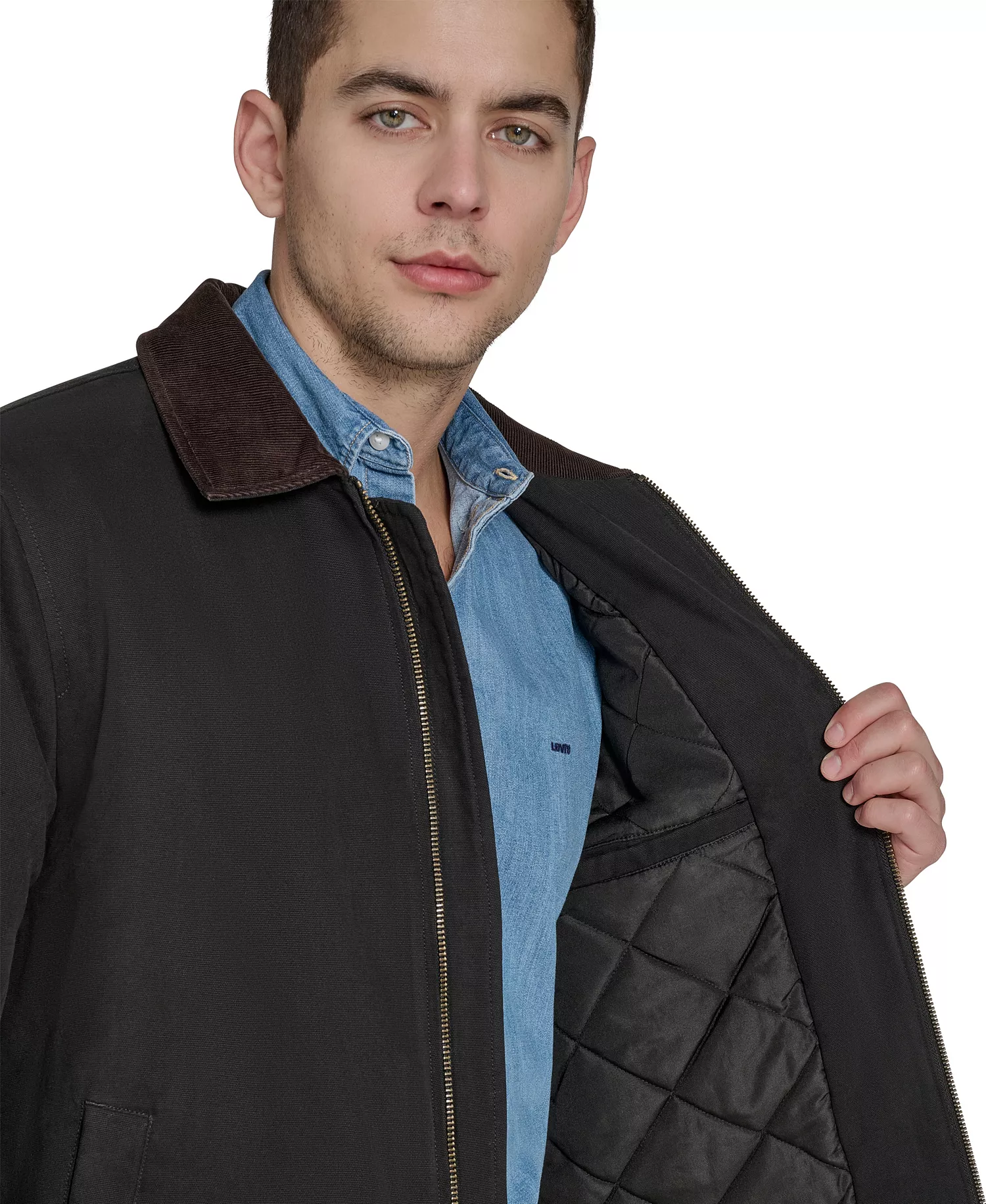 Men's Cotton Canvas Depot Jacket - Black - 2XL