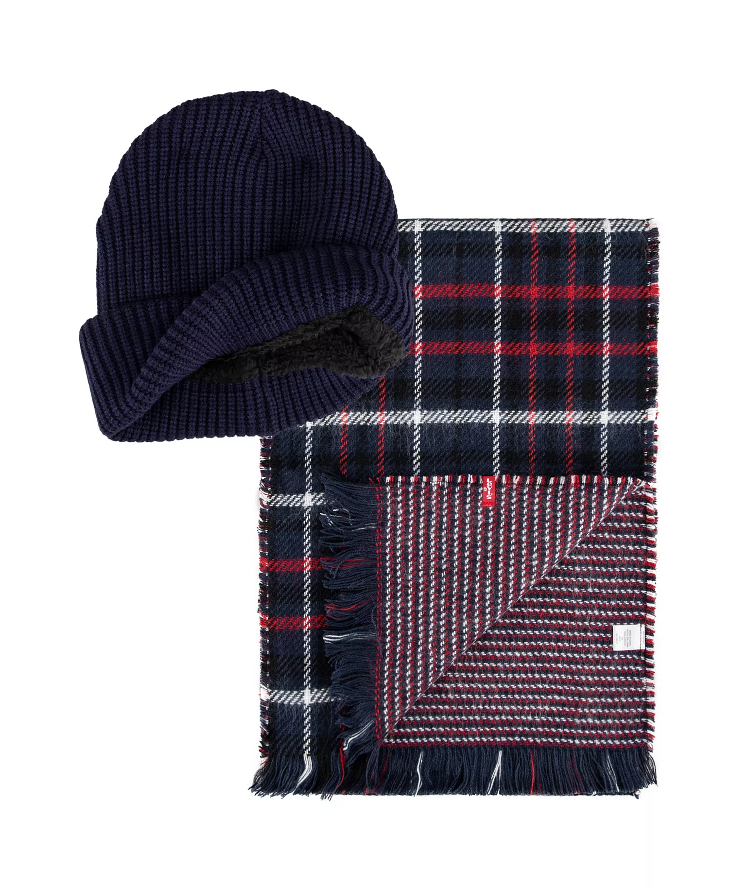 Men's 2-Piece Beanie and Scarf Set - Navy - NO SIZE