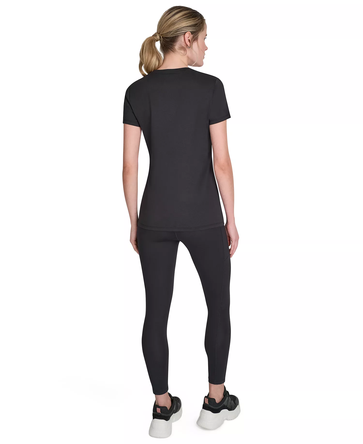 Women's Foil Logo T-Shirt - Black/silver - L