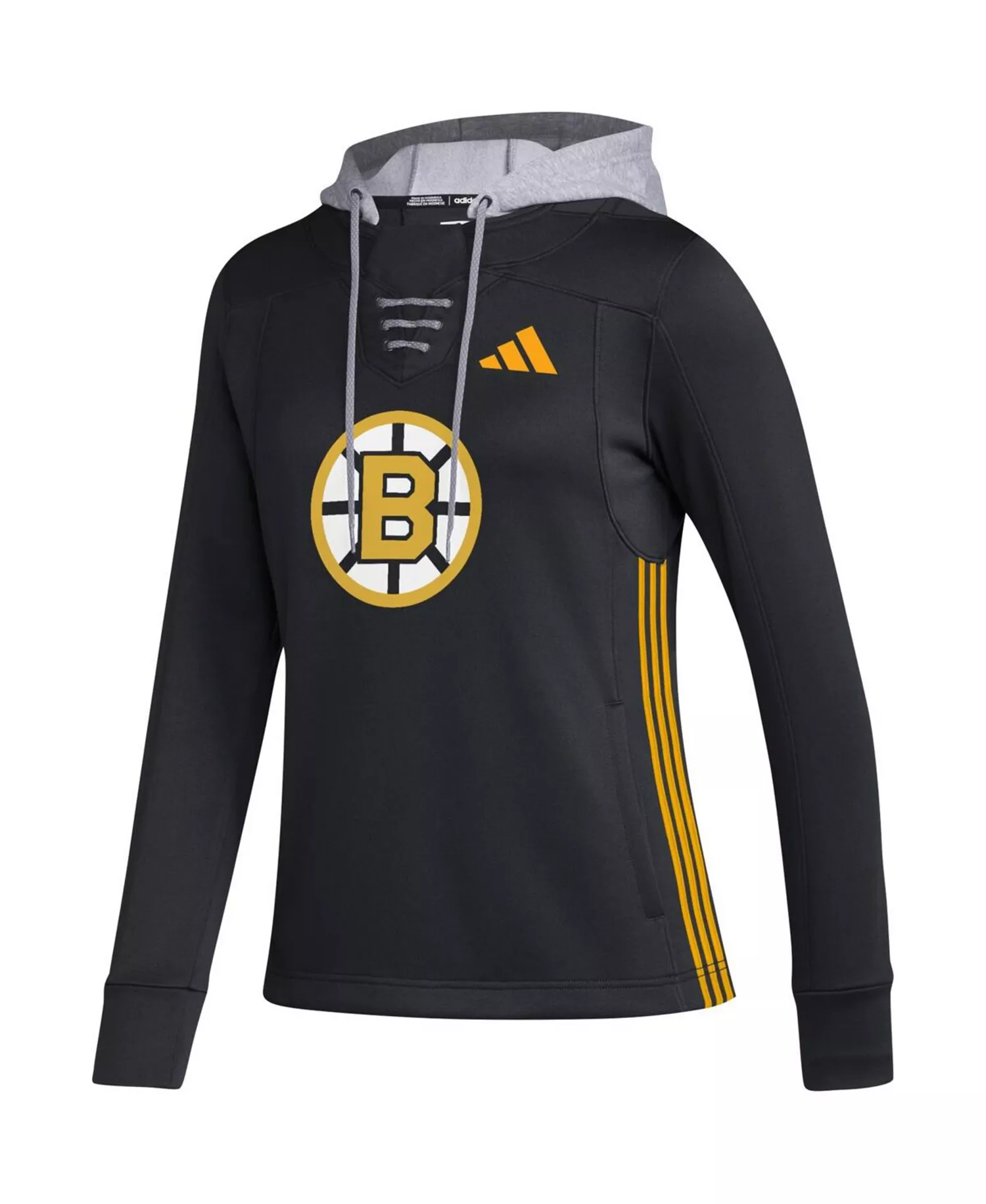 Women's Black Boston Bruins Refresh Skate Lace AEROREADY Pullover Hoodie - Black - 2XL