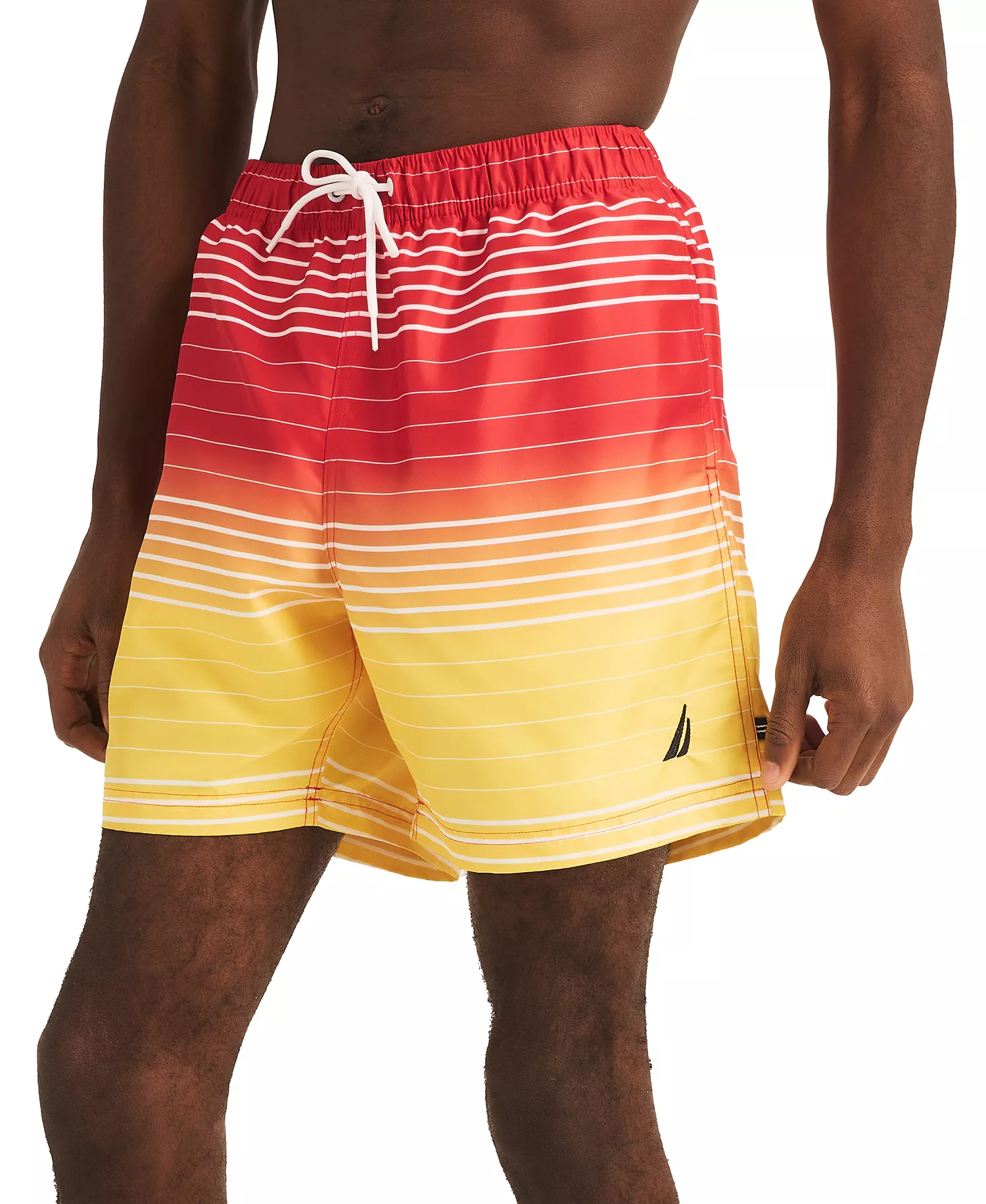 Men's Ombre Stripe Full Elastic 6" Swim Trunks - Formula One - 2XL