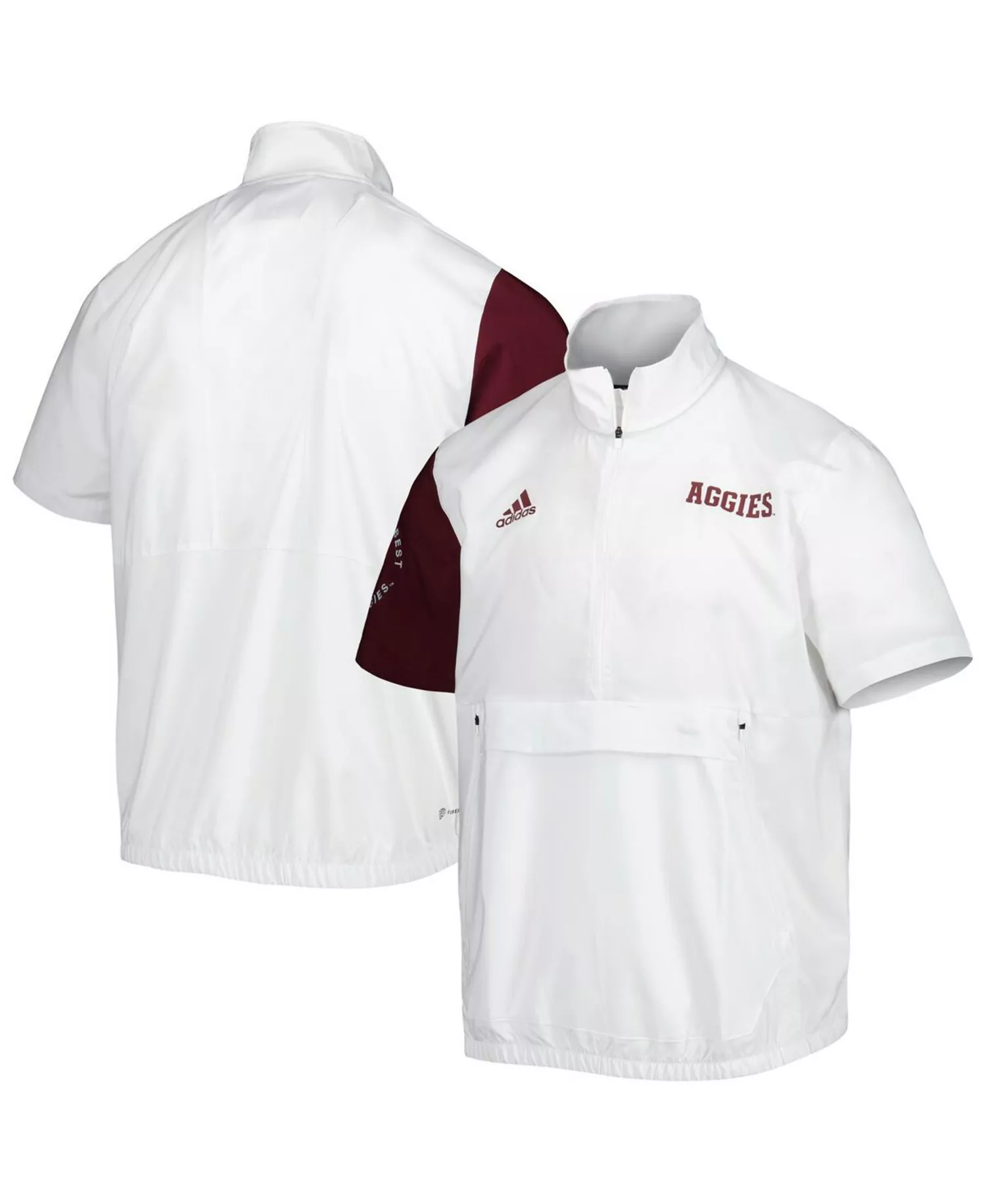 Men's White Texas A&M Aggies M STM AEROREADY Quarter-Zip Jacket - White - L