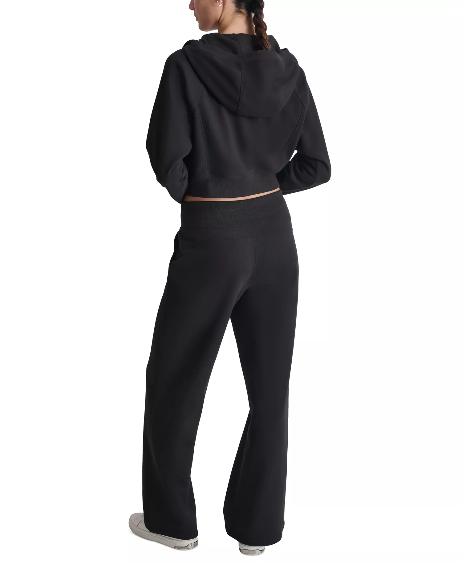 Women's Studded-Logo Wide-Leg Pants - Black - L