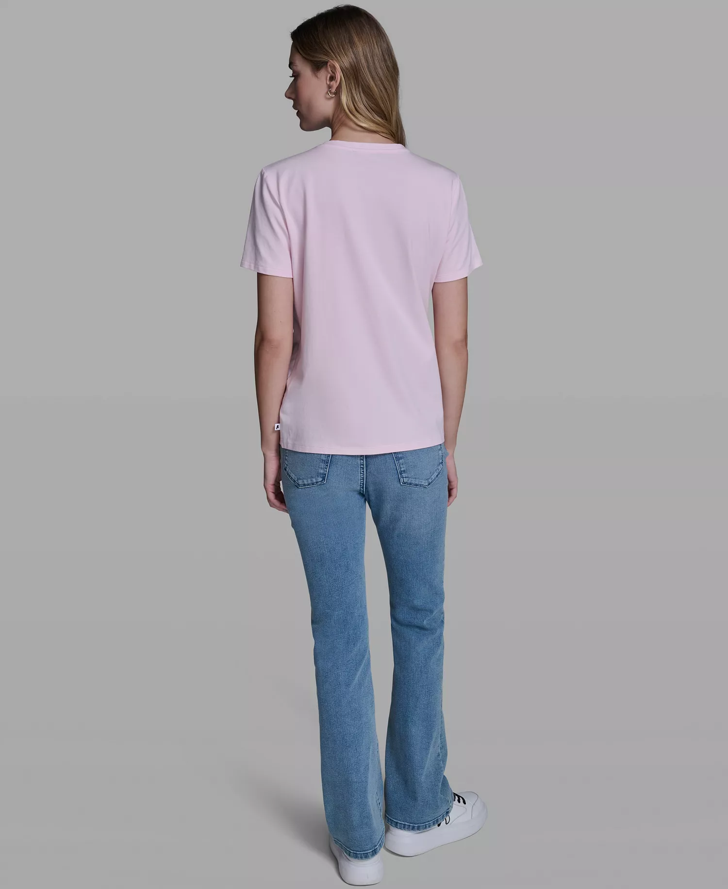 Women's Rose Trim Knit Crew Neck Top - Ballet Slipper - L