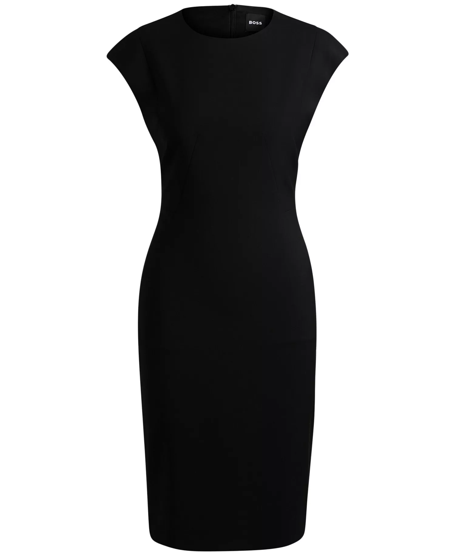 Women's Wool Cap Sleeve Slim-Fit Dress - Black - 0