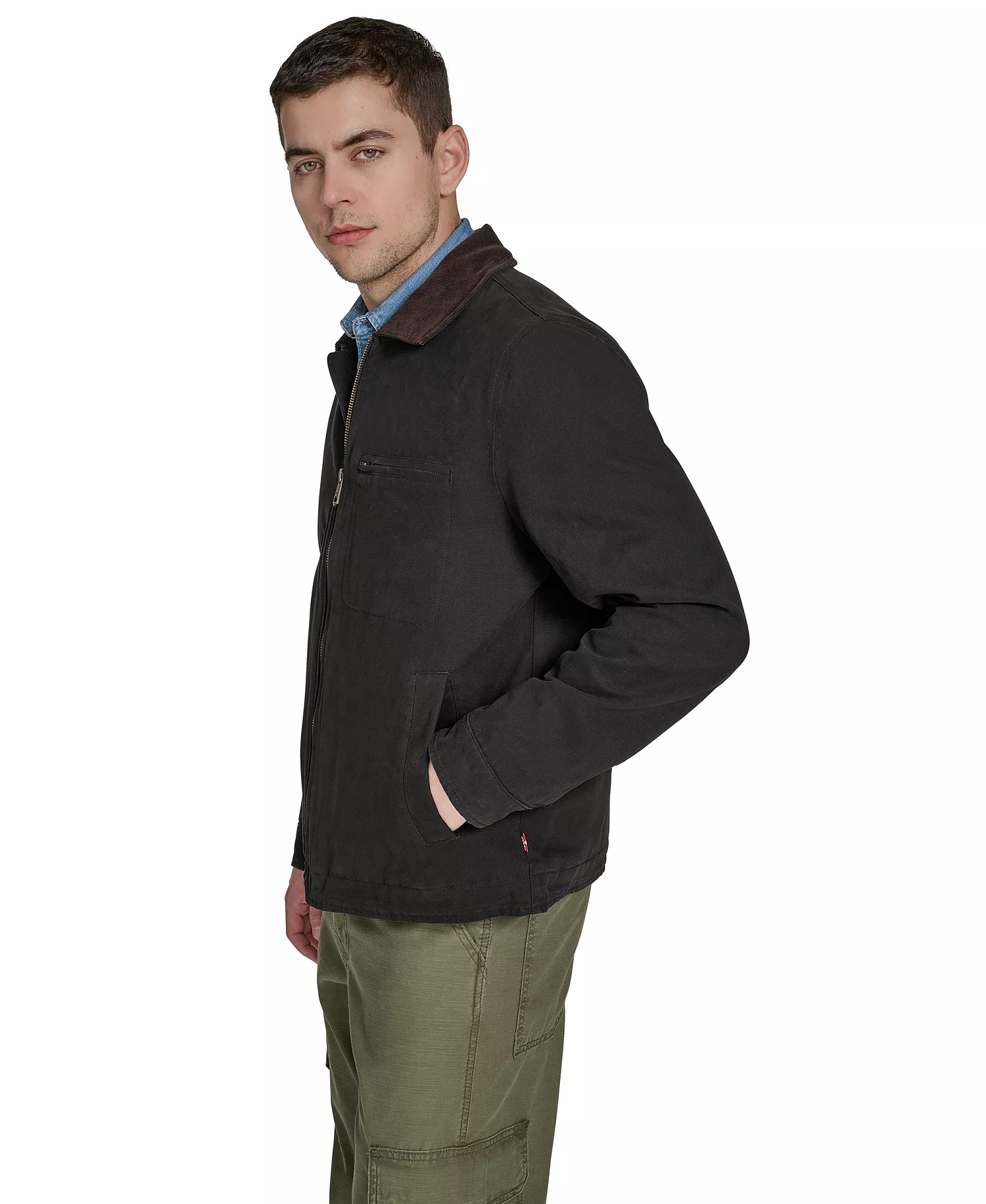 Men's Cotton Canvas Depot Jacket - Black - 2XL