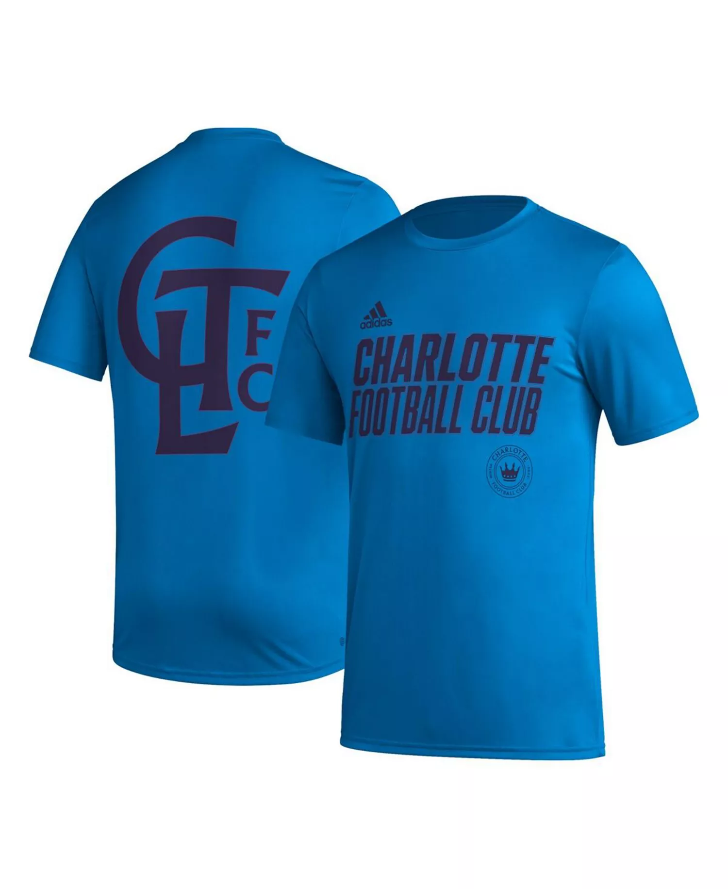 Men's Blue Charlotte FC Team Jersey Hook AEROREADY T-shirt - Blue - L
