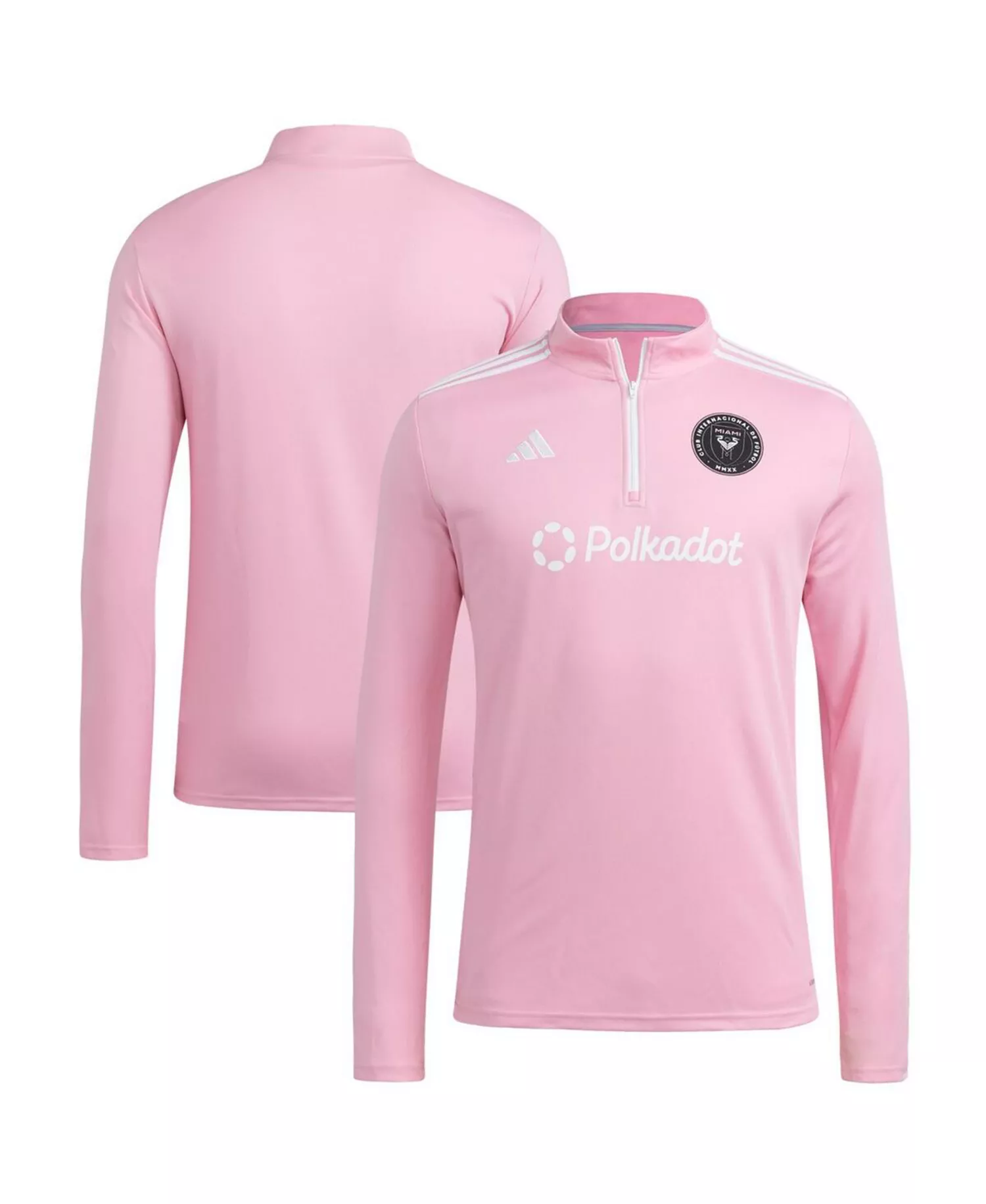 Men's Pink Inter Miami CF 2025 Quarter-Zip Long Sleeve Training Sweatshirt - Pink - 2XL