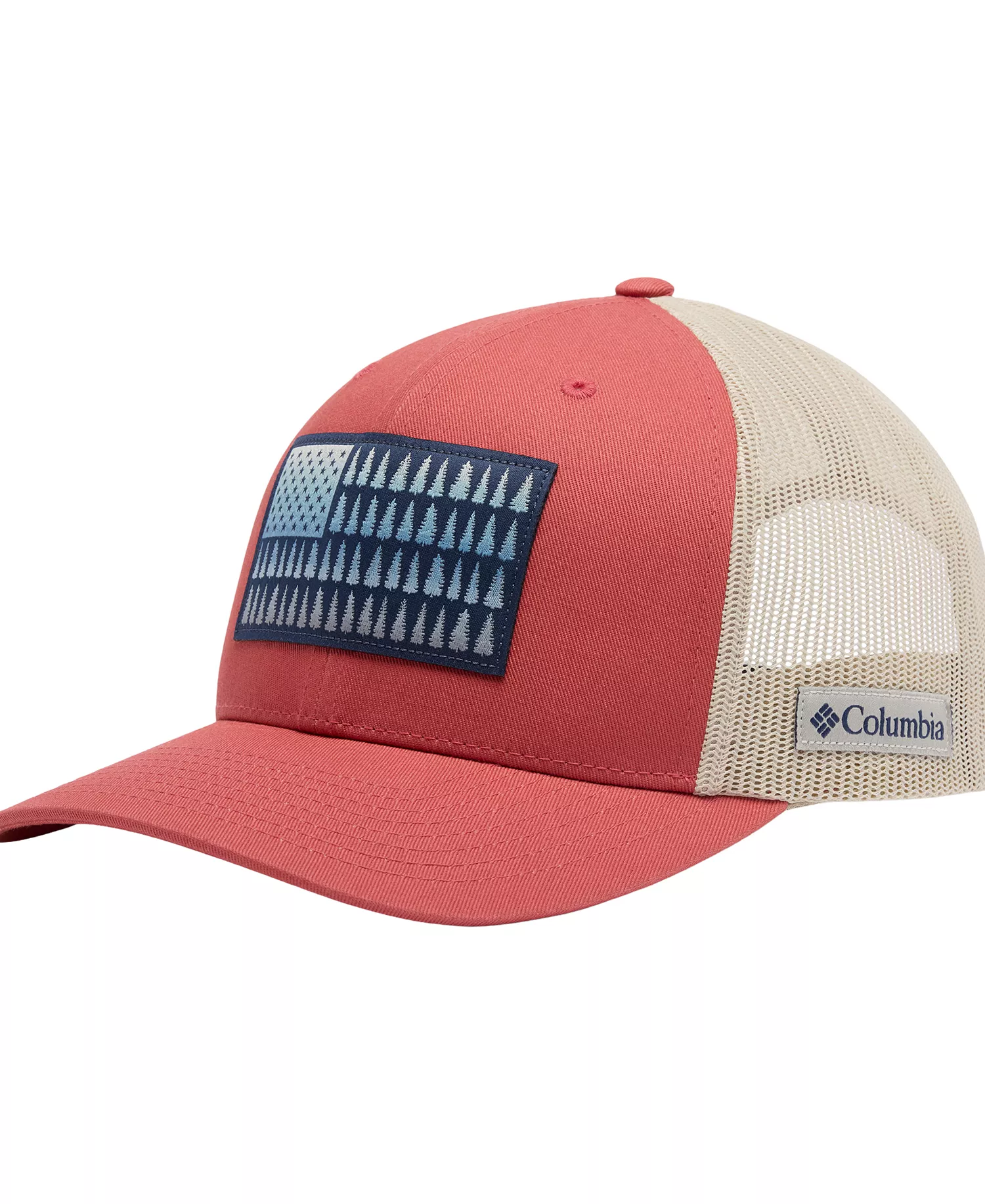 Men's Tree Flag Mesh Snapback Hat - Washed Red - OS