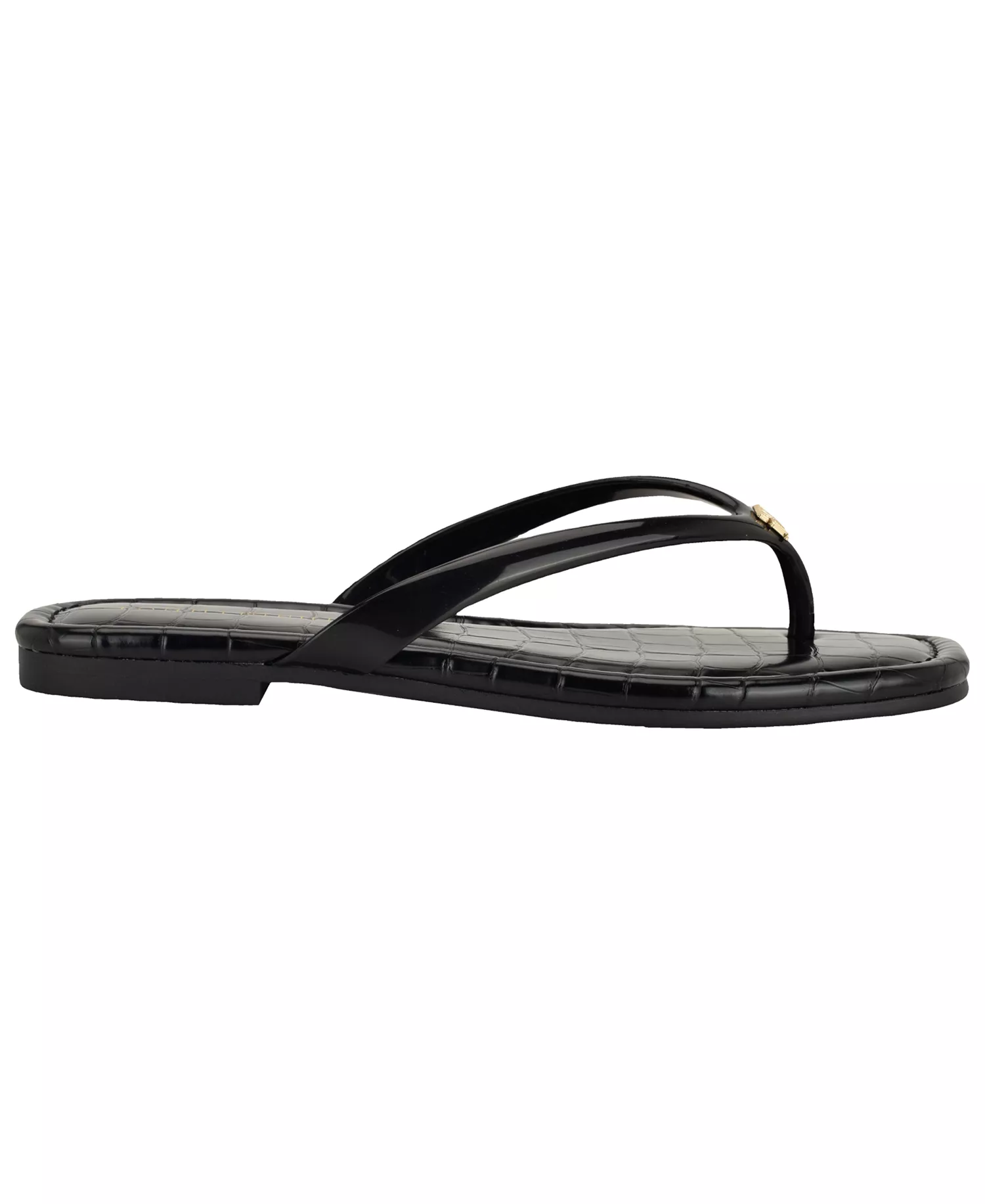 Women's Vela Jelly Flat Thong Sandal - Black/Croc - 6.5M