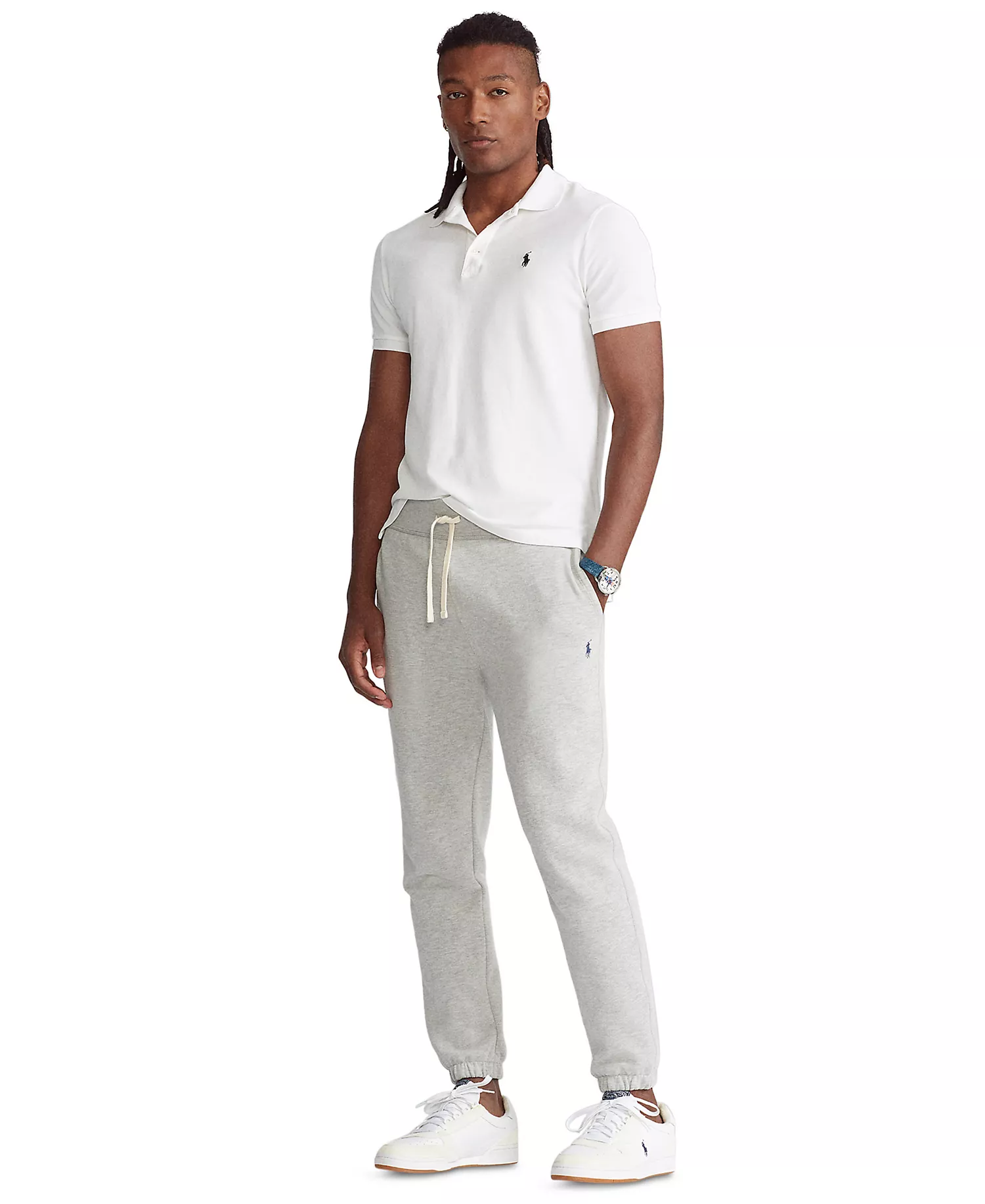 Men's Cotton-Blend-Fleece Pants - Andover Heather - L