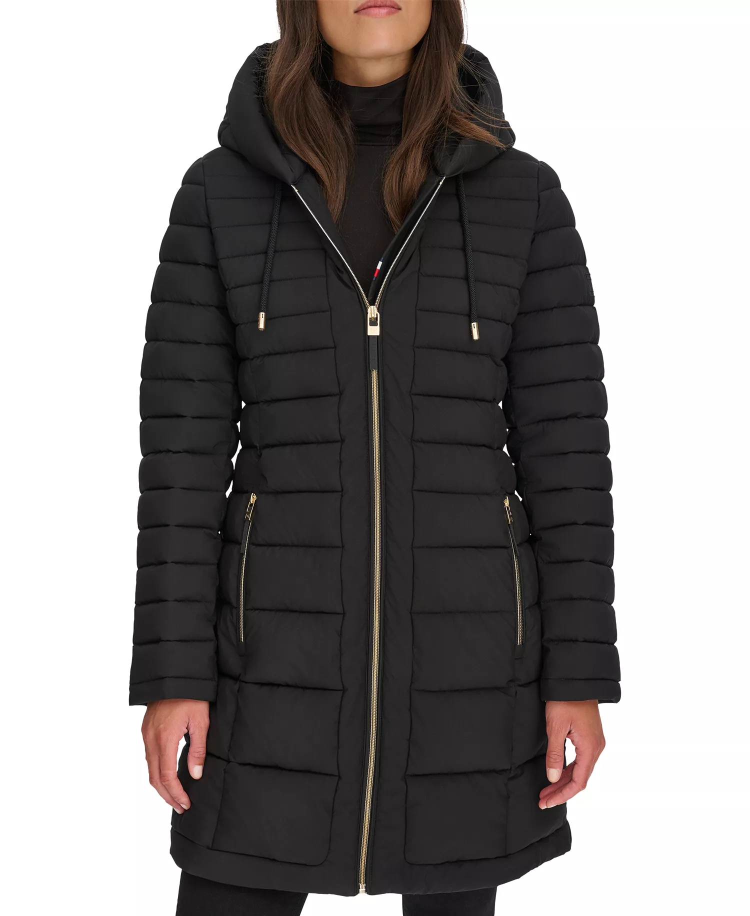Women's Hooded Packable Puffer Coat - Black - S