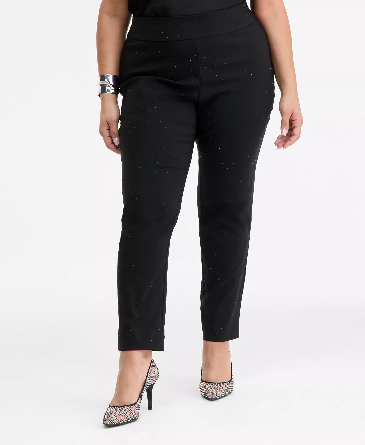 Plus Size Embellished Pants, Macy's Exclusive  - Deep Black - 22W